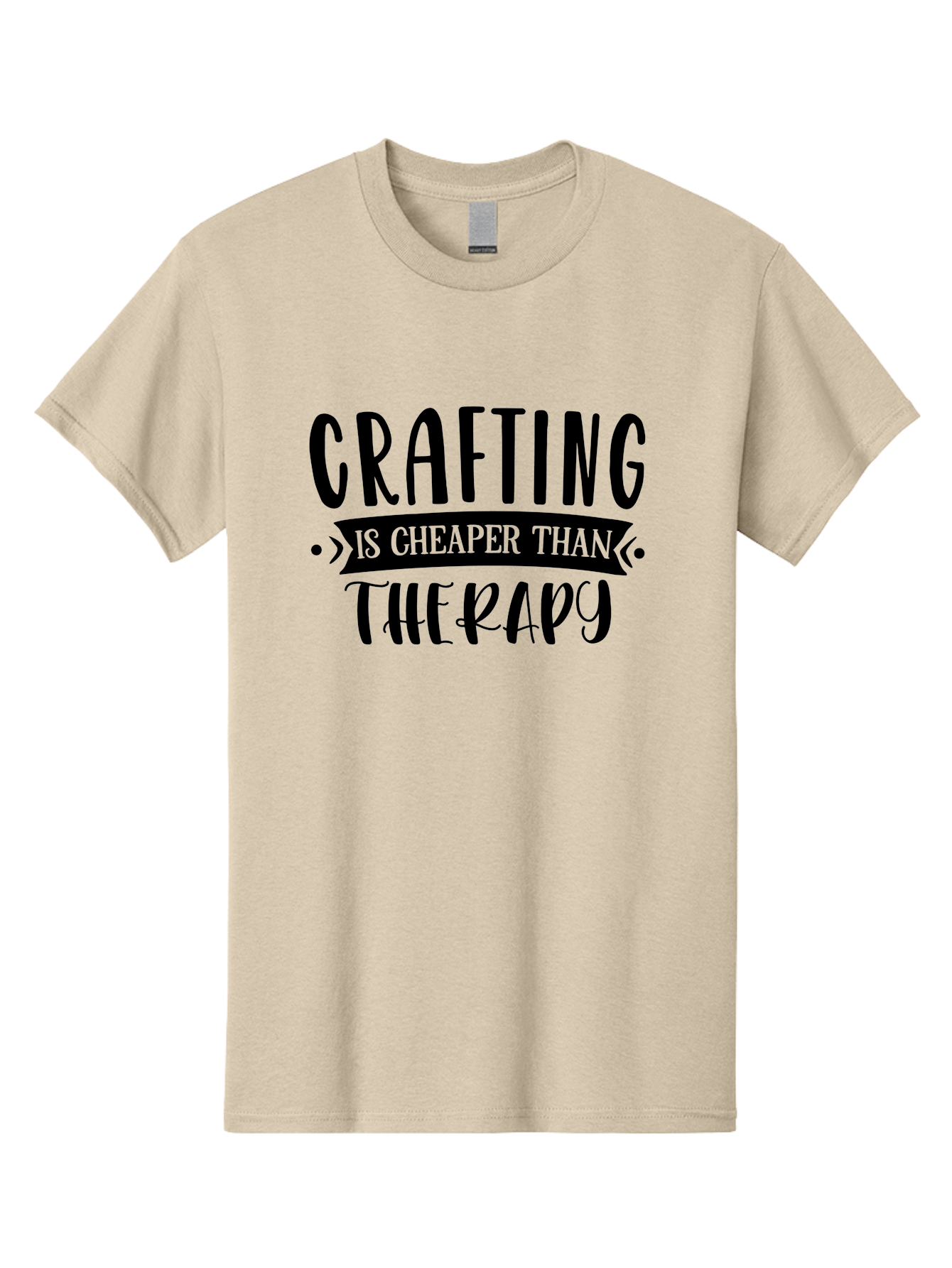 Crafting-Is-Cheaper-Than-Therapy Men'S Graphic Tee, 100% Cotton, Comfortable Casual Summer Wear, Machine Washable, Crafting Quotes, Therapy Alternatives, Creative Hobbies, Diy Inspiration, Handmade Crafts, Mental Health, Crafting Community, Aad376