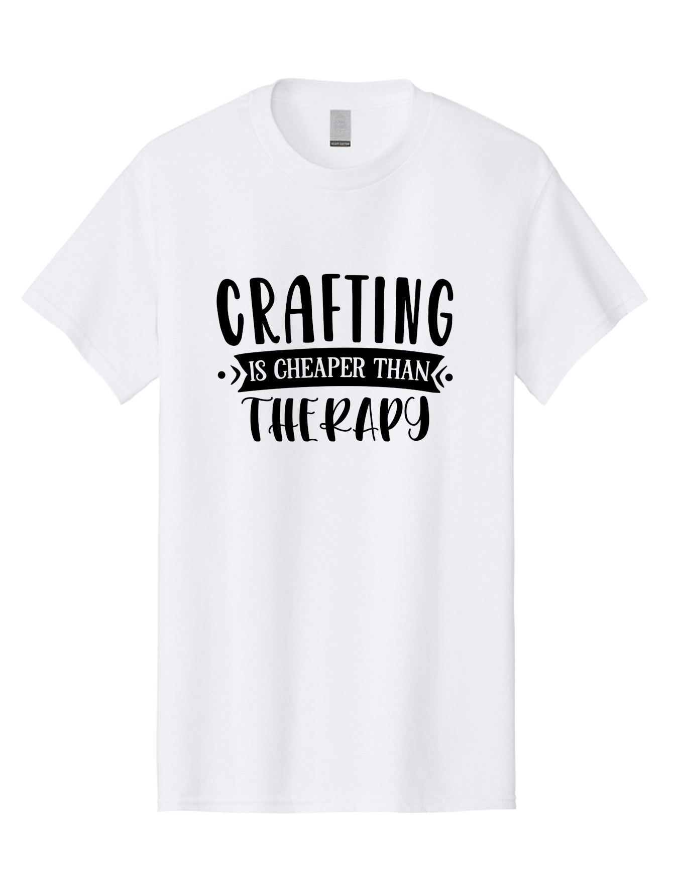 Crafting-Is-Cheaper-Than-Therapy Men'S Graphic Tee, 100% Cotton, Comfortable Casual Summer Wear, Machine Washable, Crafting Quotes, Therapy Alternatives, Creative Hobbies, Diy Inspiration, Handmade Crafts, Mental Health, Crafting Community, Aad376 17