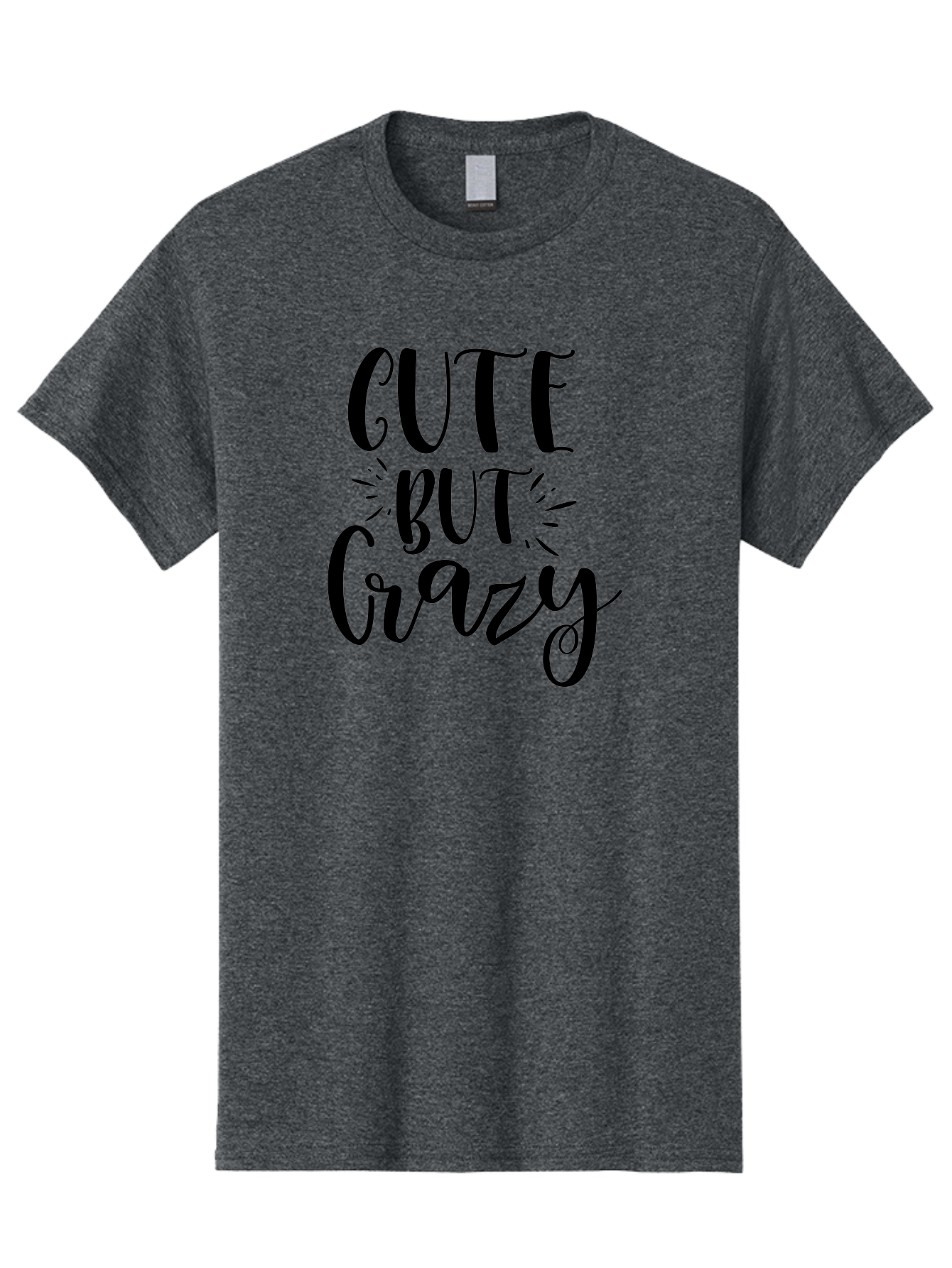 Cute-But-Crazy Men'S Graphic Tee, 100% Cotton, Comfortable Casual Summer Wear, Machine Washable, Funny Quote, Cute But Crazy, Quirky Phrase, Humorous Saying, Playful Font, Inspirational Quote, Motivational Words, Bold Typography Aad379 11