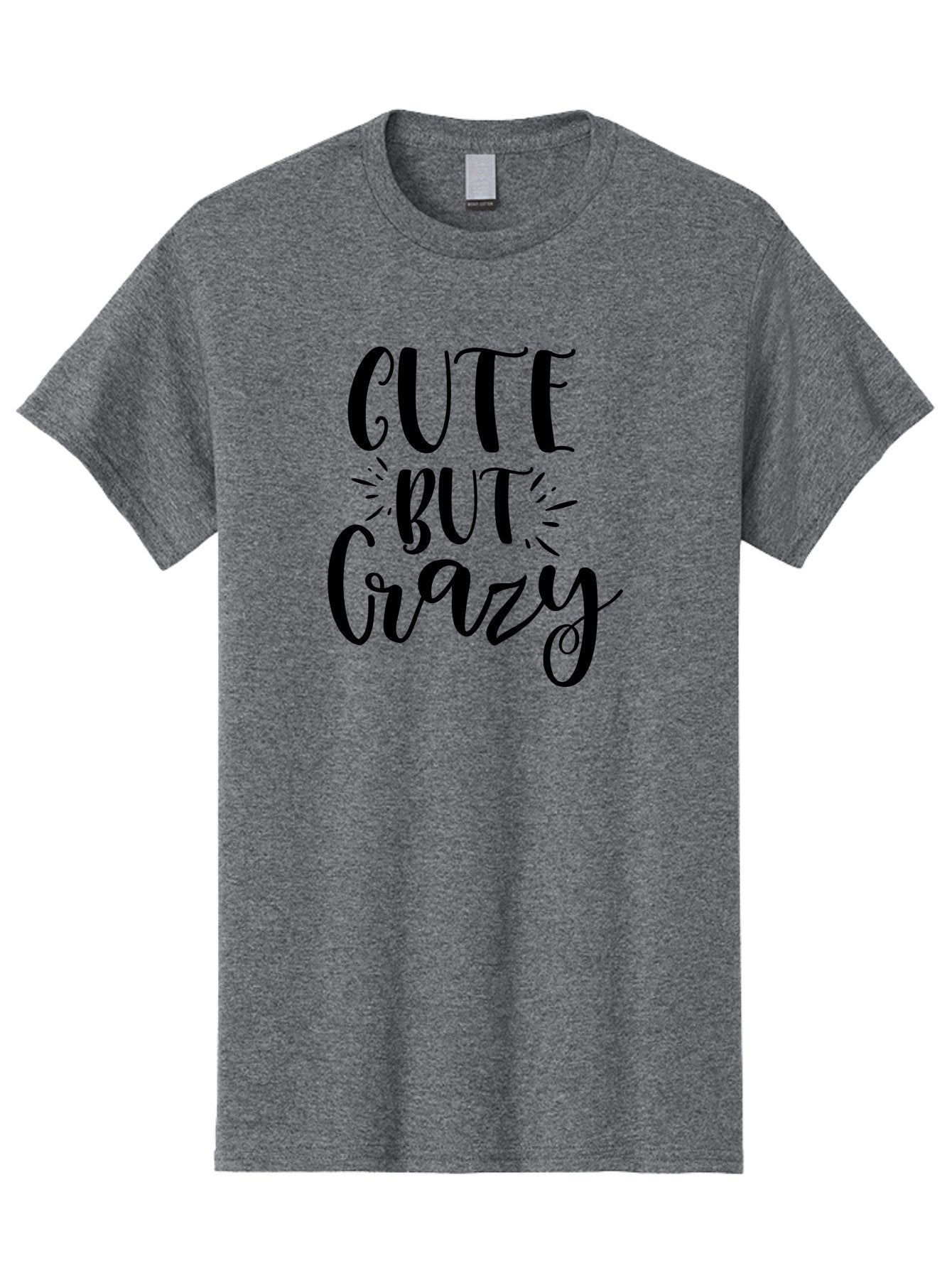 Cute-But-Crazy Men'S Graphic Tee, 100% Cotton, Comfortable Casual Summer Wear, Machine Washable, Funny Quote, Cute But Crazy, Quirky Phrase, Humorous Saying, Playful Font, Inspirational Quote, Motivational Words, Bold Typography Aad379 5