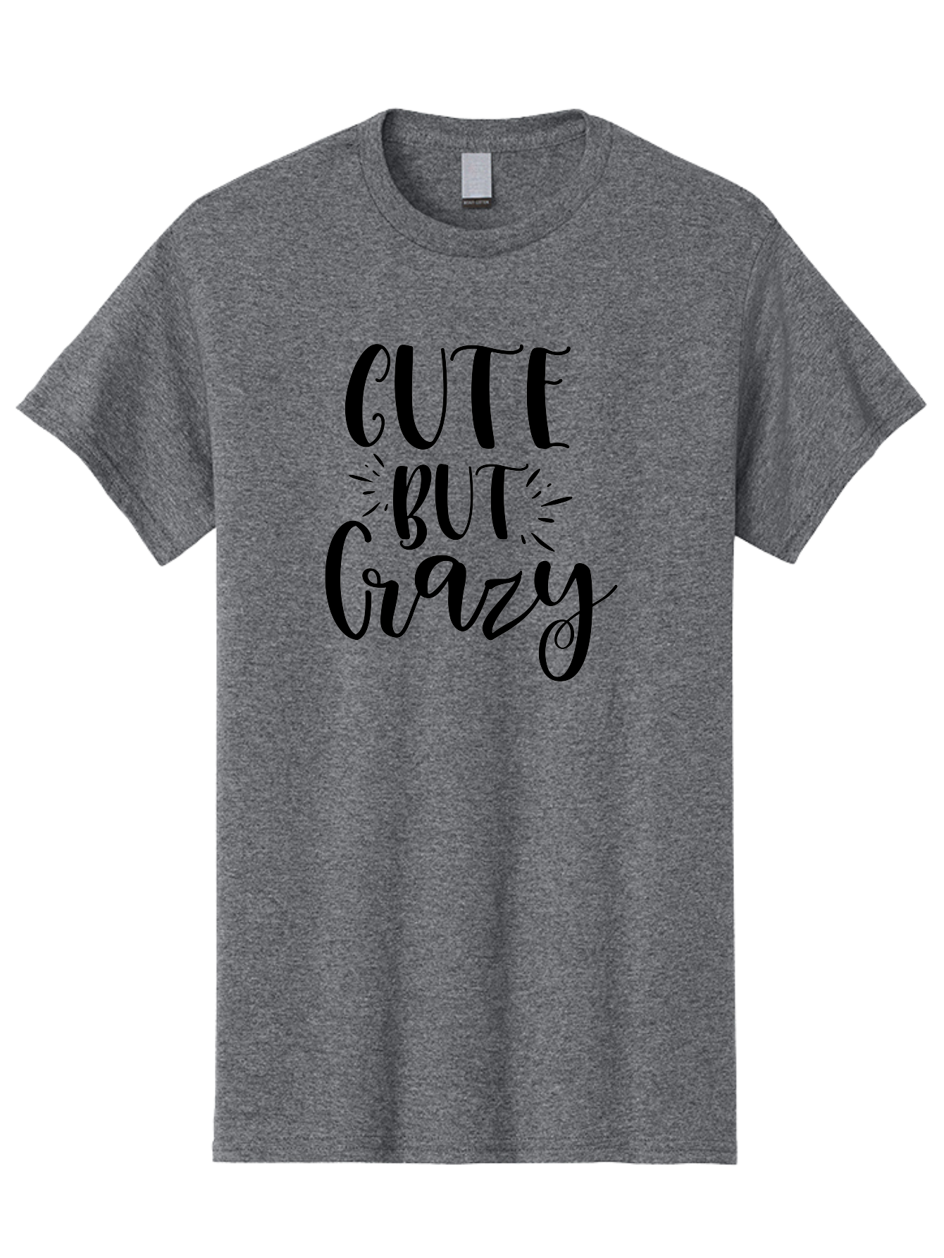 Cute-But-Crazy Men'S Graphic Tee, 100% Cotton, Comfortable Casual Summer Wear, Machine Washable, Funny Quote, Cute But Crazy, Quirky Phrase, Humorous Saying, Playful Font, Inspirational Quote, Motivational Words, Bold Typography Aad379 15