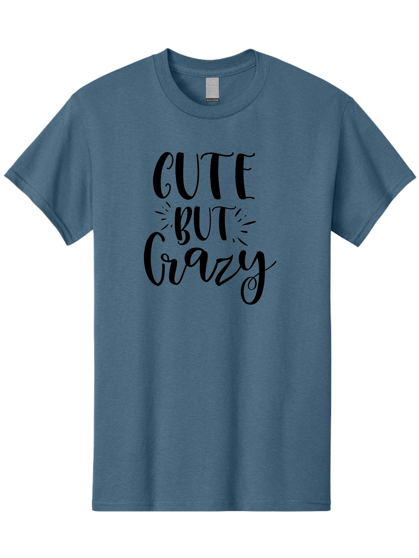 Cute-But-Crazy Men'S Graphic Tee, 100% Cotton, Comfortable Casual Summer Wear, Machine Washable, Funny Quote, Cute But Crazy, Quirky Phrase, Humorous Saying, Playful Font, Inspirational Quote, Motivational Words, Bold Typography Aad379 29