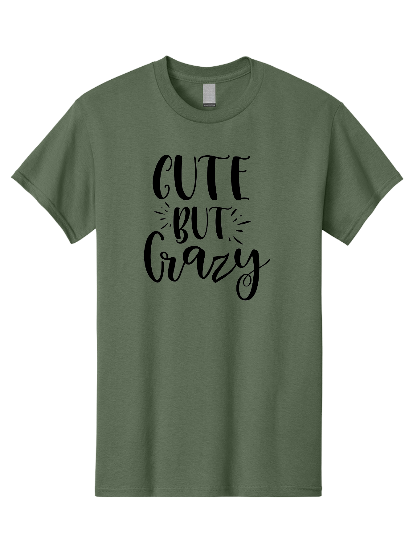 Cute-But-Crazy Men'S Graphic Tee, 100% Cotton, Comfortable Casual Summer Wear, Machine Washable, Funny Quote, Cute But Crazy, Quirky Phrase, Humorous Saying, Playful Font, Inspirational Quote, Motivational Words, Bold Typography Aad379 13