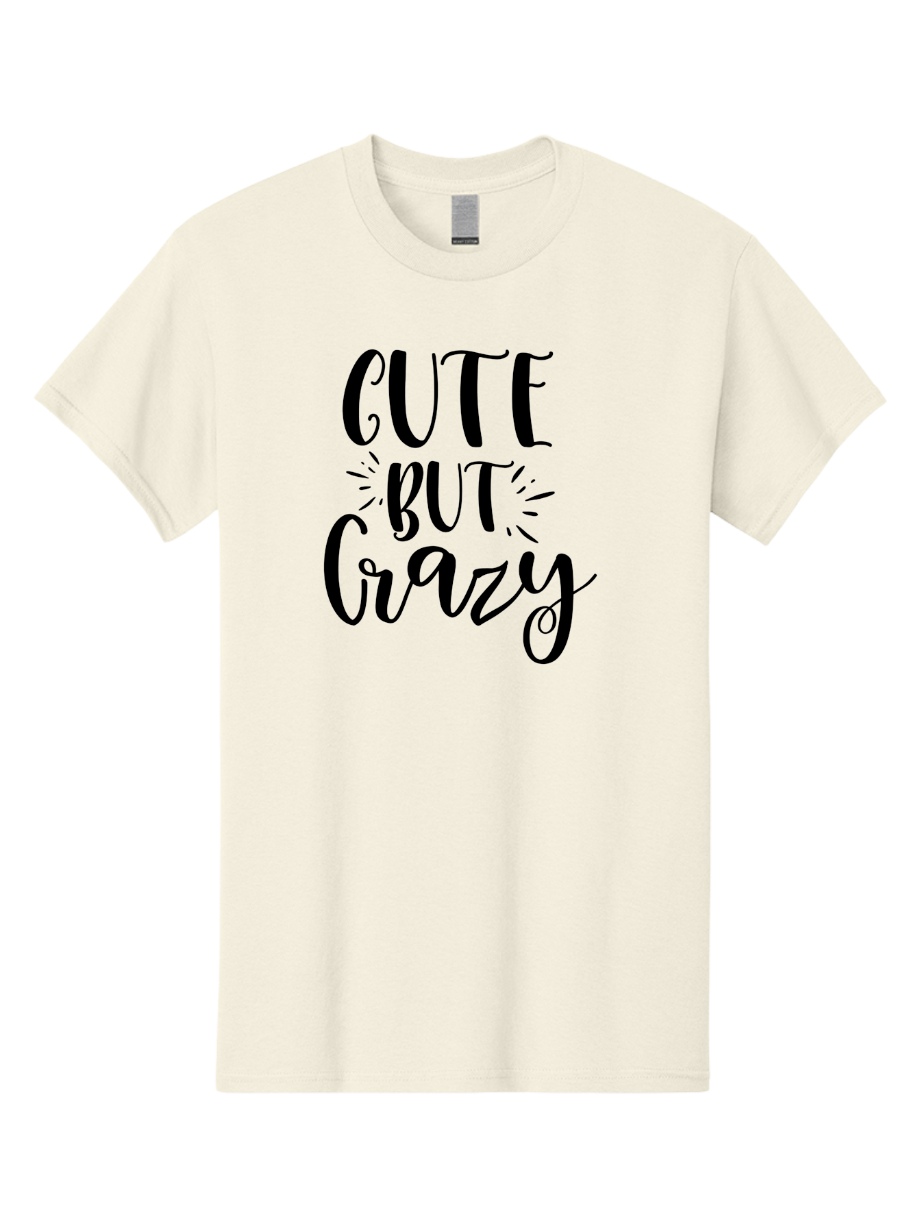 Cute-But-Crazy Men'S Graphic Tee, 100% Cotton, Comfortable Casual Summer Wear, Machine Washable, Funny Quote, Cute But Crazy, Quirky Phrase, Humorous Saying, Playful Font, Inspirational Quote, Motivational Words, Bold Typography Aad379 17