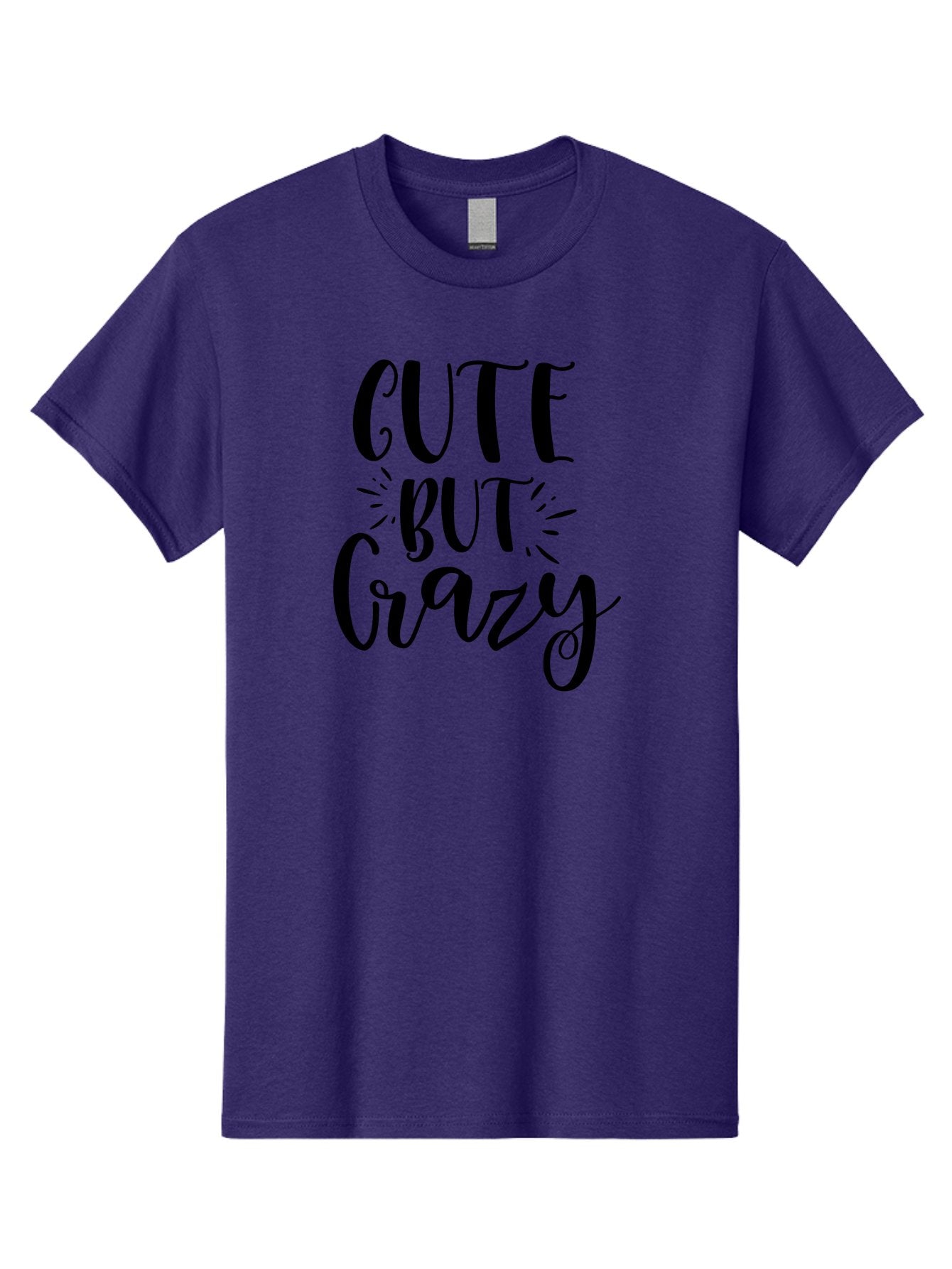 Cute-But-Crazy Men'S Graphic Tee, 100% Cotton, Comfortable Casual Summer Wear, Machine Washable, Funny Quote, Cute But Crazy, Quirky Phrase, Humorous Saying, Playful Font, Inspirational Quote, Motivational Words, Bold Typography Aad379 15