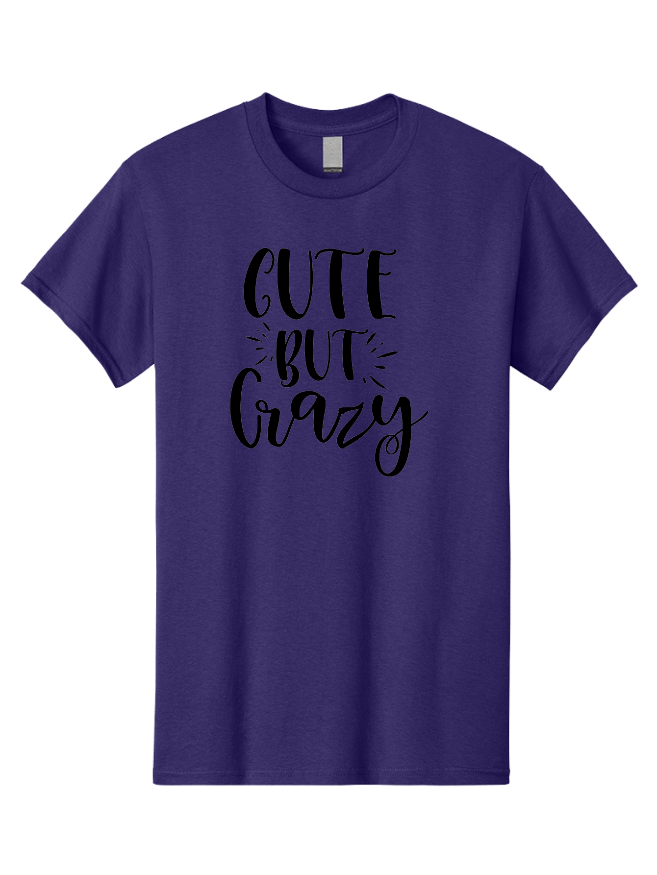 Cute-But-Crazy Men'S Graphic Tee, 100% Cotton, Comfortable Casual Summer Wear, Machine Washable, Funny Quote, Cute But Crazy, Quirky Phrase, Humorous Saying, Playful Font, Inspirational Quote, Motivational Words, Bold Typography Aad379
