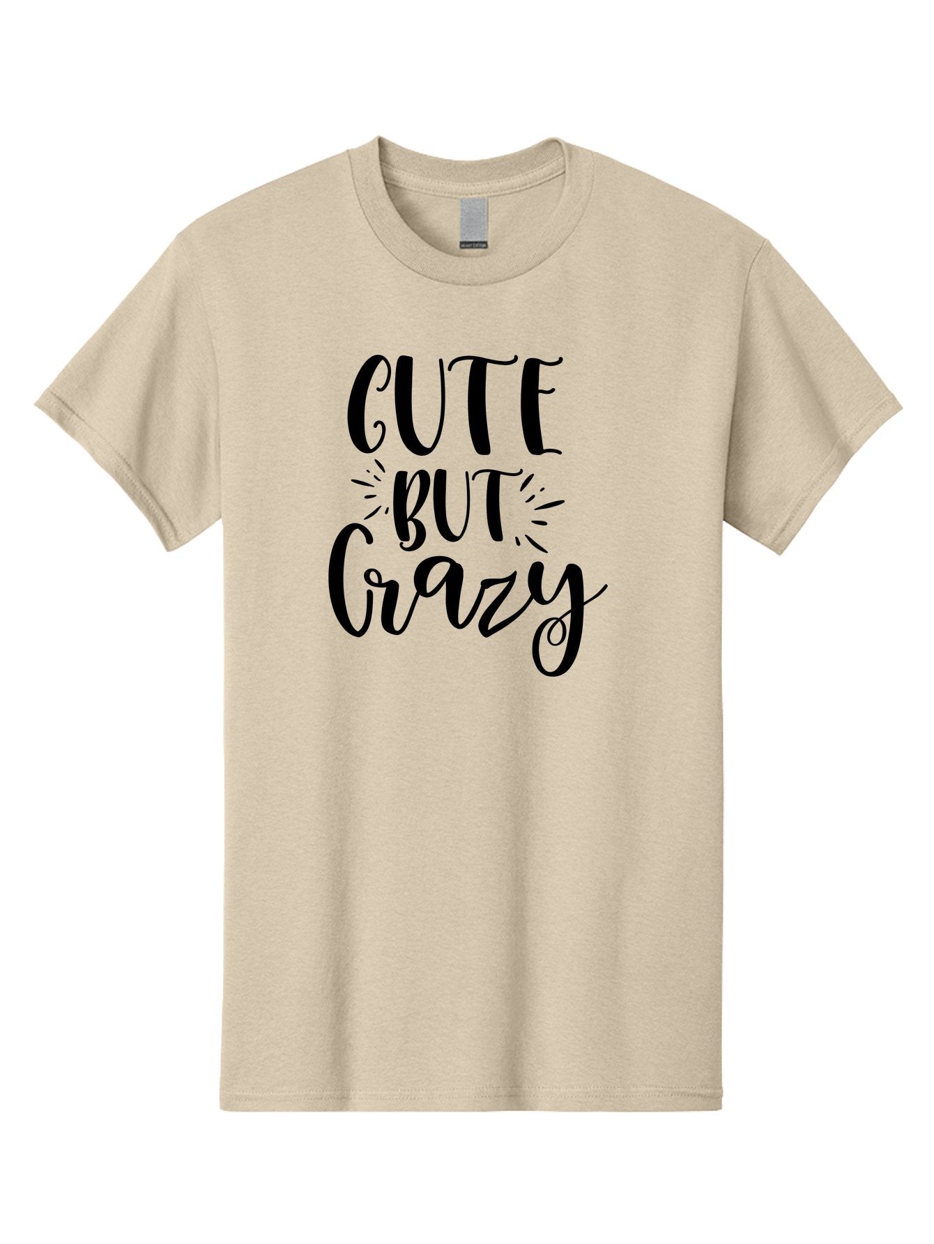 Cute-But-Crazy Men'S Graphic Tee, 100% Cotton, Comfortable Casual Summer Wear, Machine Washable, Funny Quote, Cute But Crazy, Quirky Phrase, Humorous Saying, Playful Font, Inspirational Quote, Motivational Words, Bold Typography Aad379 10