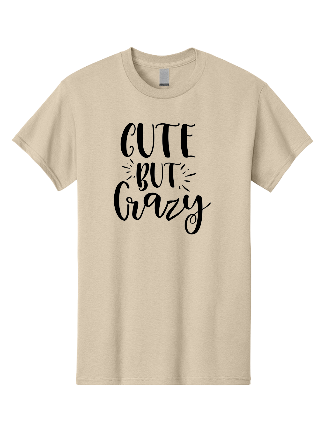 Cute-But-Crazy Men'S Graphic Tee, 100% Cotton, Comfortable Casual Summer Wear, Machine Washable, Funny Quote, Cute But Crazy, Quirky Phrase, Humorous Saying, Playful Font, Inspirational Quote, Motivational Words, Bold Typography Aad379 27