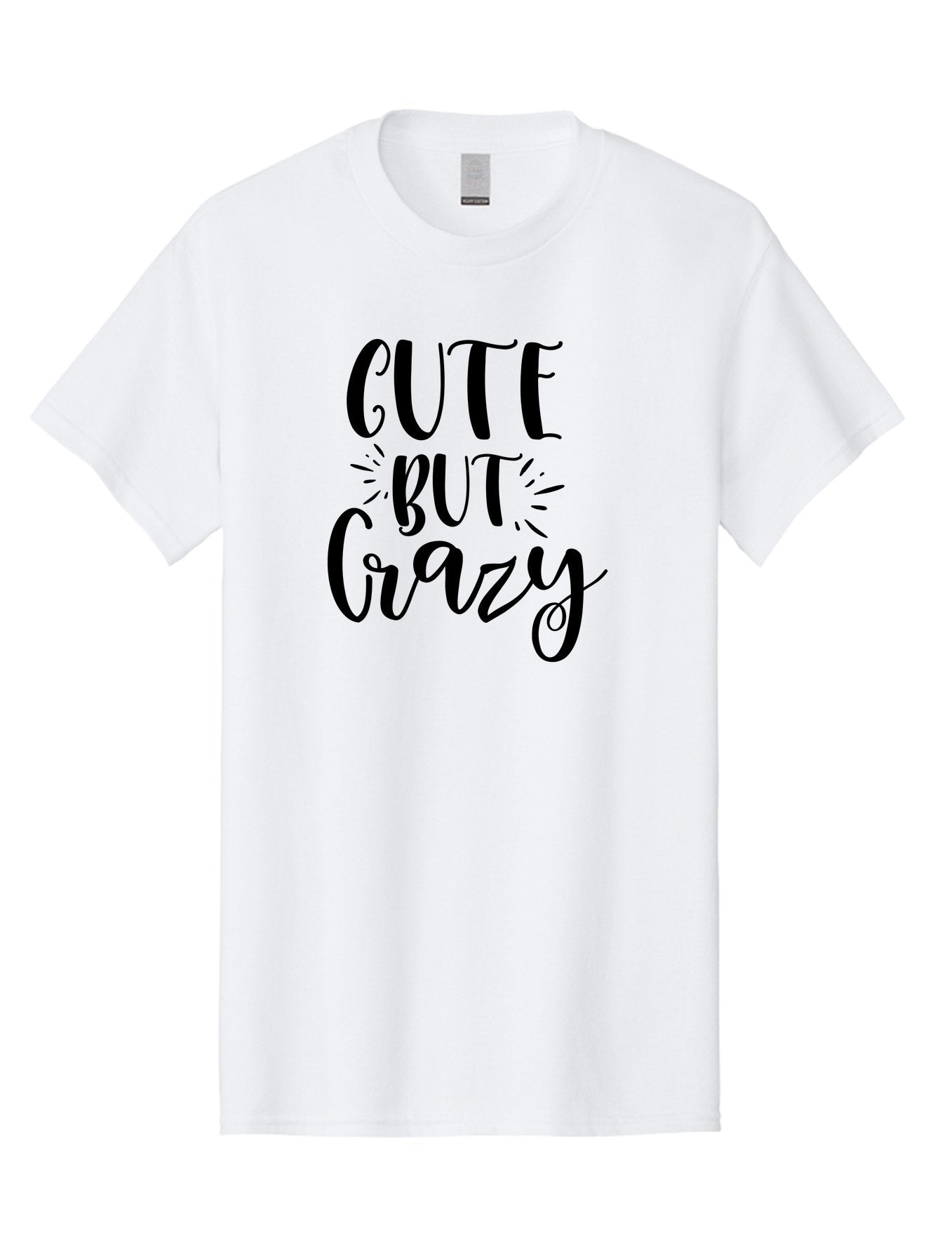 Cute-But-Crazy Men'S Graphic Tee, 100% Cotton, Comfortable Casual Summer Wear, Machine Washable, Funny Quote, Cute But Crazy, Quirky Phrase, Humorous Saying, Playful Font, Inspirational Quote, Motivational Words, Bold Typography Aad379 14