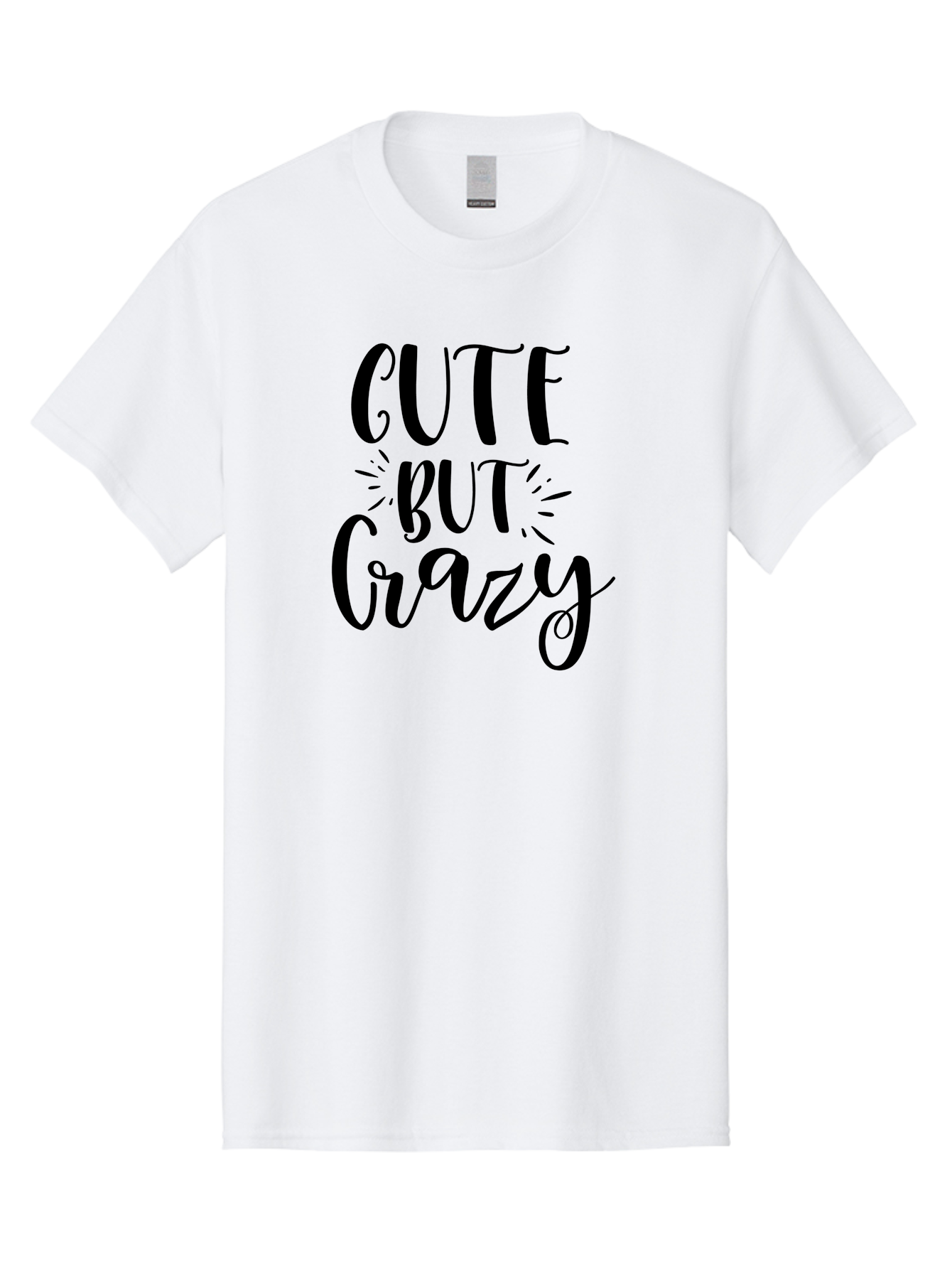 Cute-But-Crazy Men'S Graphic Tee, 100% Cotton, Comfortable Casual Summer Wear, Machine Washable, Funny Quote, Cute But Crazy, Quirky Phrase, Humorous Saying, Playful Font, Inspirational Quote, Motivational Words, Bold Typography Aad379 3
