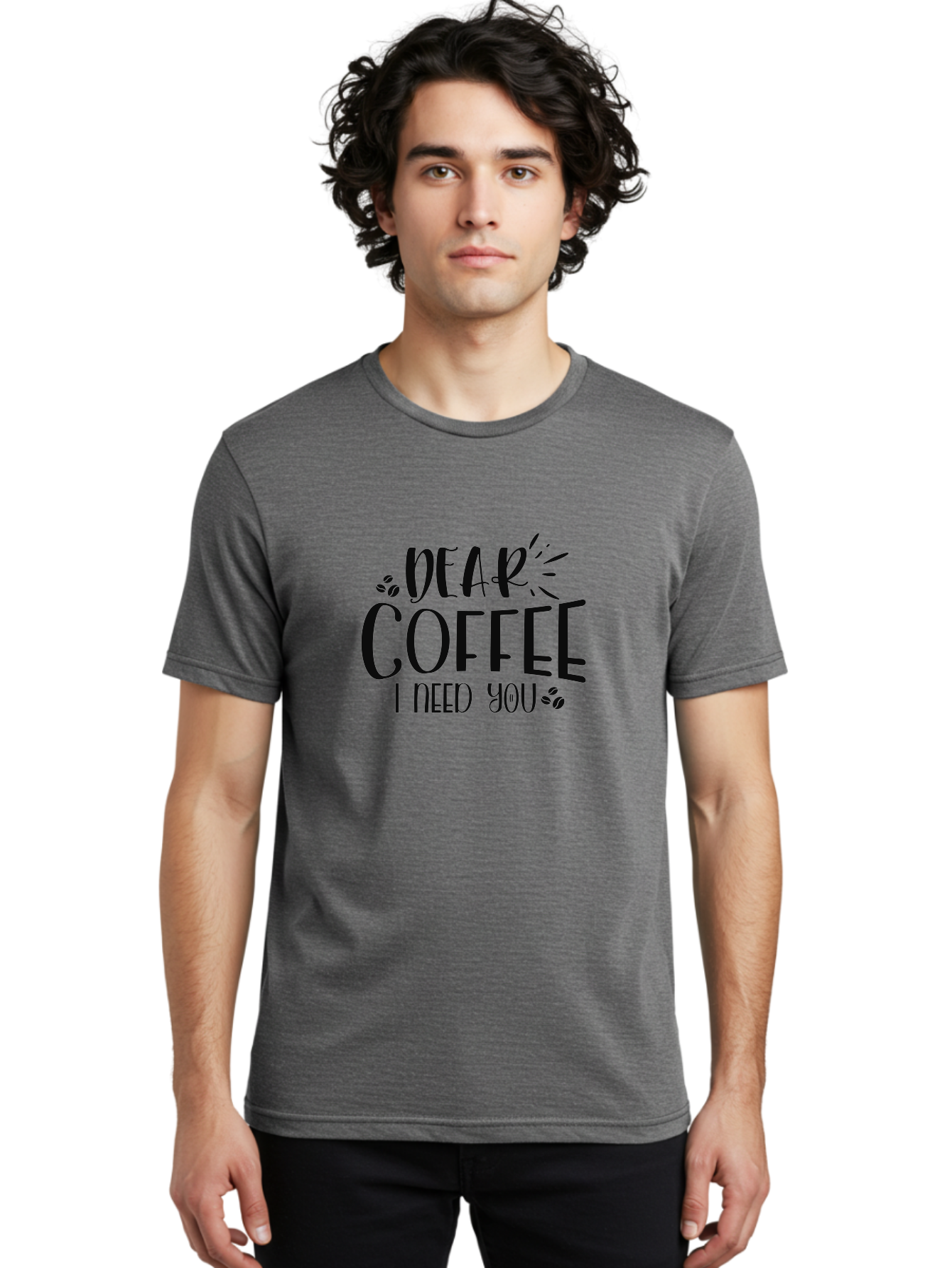 Dear-Coffee-I-Need-You Men'S Graphic Tee, 100% Cotton, Comfortable Casual Summer Wear, Machine Washable, Coffee Lover Quote, Coffee Dependency, Coffee Addiction, Morning Coffee, Coffee Motivation, Coffee Love, Coffee Needs Aad380 26