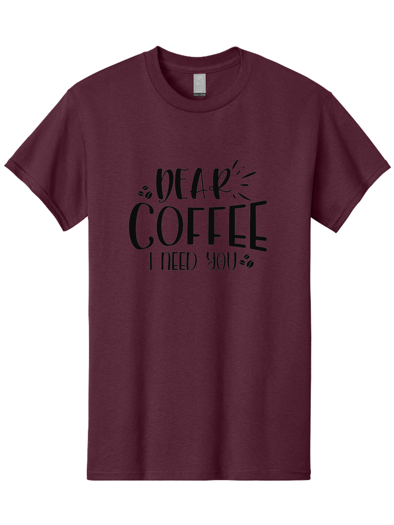 Dear-Coffee-I-Need-You Men'S Graphic Tee, 100% Cotton, Comfortable Casual Summer Wear, Machine Washable, Coffee Lover Quote, Coffee Dependency, Coffee Addiction, Morning Coffee, Coffee Motivation, Coffee Love, Coffee Needs Aad380 19