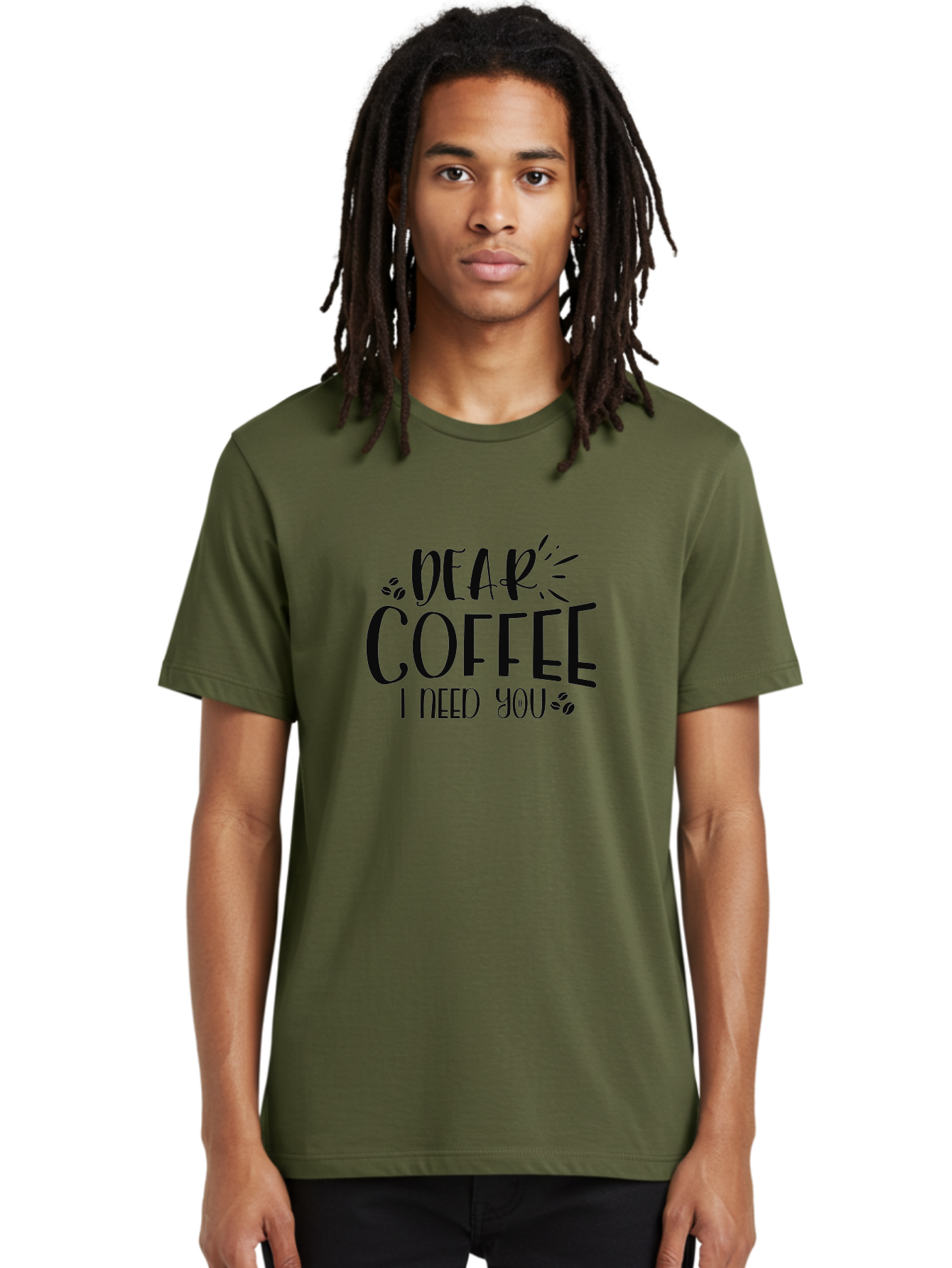 Dear-Coffee-I-Need-You Men'S Graphic Tee, 100% Cotton, Comfortable Casual Summer Wear, Machine Washable, Coffee Lover Quote, Coffee Dependency, Coffee Addiction, Morning Coffee, Coffee Motivation, Coffee Love, Coffee Needs Aad380 12
