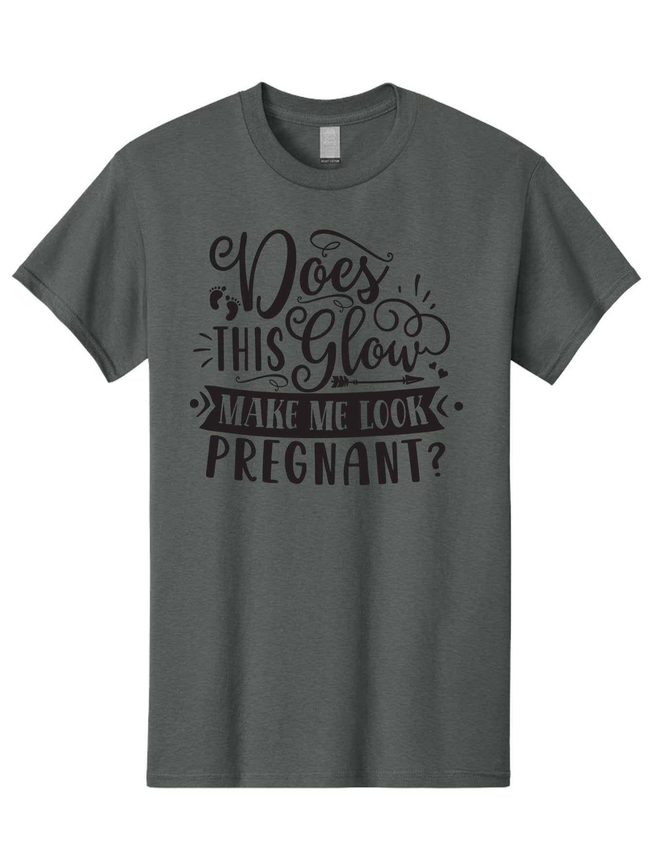 Does-This-Glow-Make-Me-Look-Pregnant Men'S Graphic Tee, 100% Cotton, Comfortable Casual Summer Wear, Machine Washable, Funny Pregnancy Quote, Humorous Saying, Whimsical Typography, Pregnancy Glow, Cute Design, Playful Text, Baby Feet Aad382 14