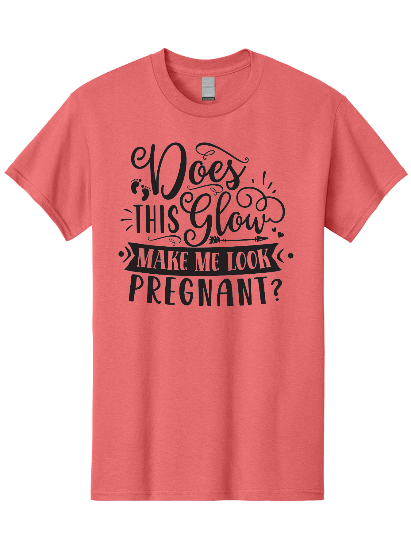 Does-This-Glow-Make-Me-Look-Pregnant Men'S Graphic Tee, 100% Cotton, Comfortable Casual Summer Wear, Machine Washable, Funny Pregnancy Quote, Humorous Saying, Whimsical Typography, Pregnancy Glow, Cute Design, Playful Text, Baby Feet Aad382 7
