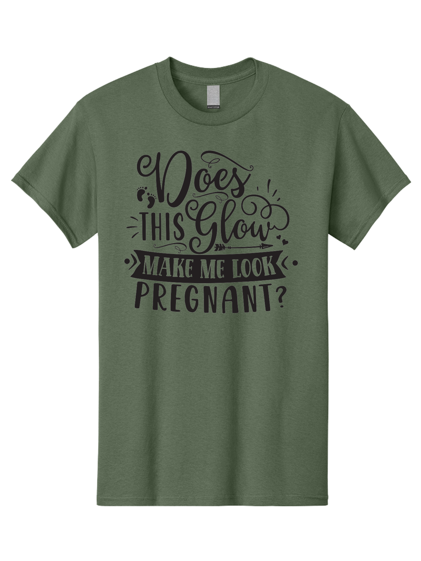 Does-This-Glow-Make-Me-Look-Pregnant Men'S Graphic Tee, 100% Cotton, Comfortable Casual Summer Wear, Machine Washable, Funny Pregnancy Quote, Humorous Saying, Whimsical Typography, Pregnancy Glow, Cute Design, Playful Text, Baby Feet Aad382 27