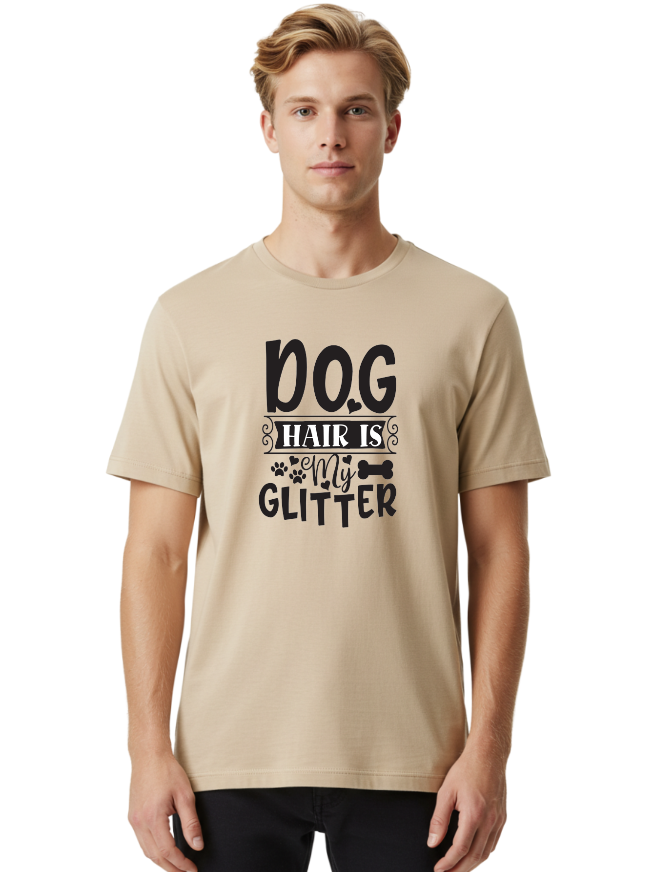 Dog-Hair-Is-My-Glitter Men'S Graphic Tee, 100% Cotton, Comfortable Casual Summer Wear, Machine Washable, Dog Hair, Dog Lovers, Dog Owners, Pet Hair, Pet Owners, Dog Mom, Dog Dad, Funny Dog Quotes, Dog Humor, Dog Quotes Aad383 26