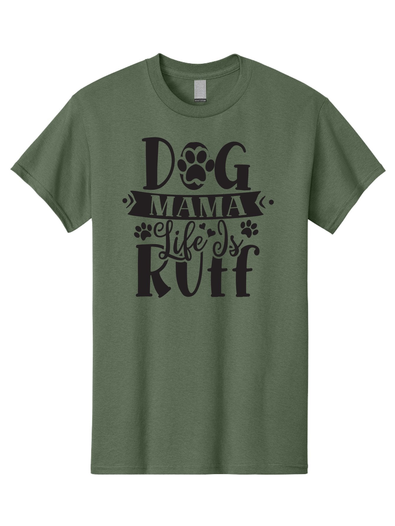 Dog-Mama-Life-Is-Rutf Men'S Graphic Tee, 100% Cotton, Comfortable Casual Summer Wear, Machine Washable, Dog Mama, Dog Mom, Dog Lover, Dog Quote, Dog Life, Dog Phrase, Paw Print, Dog Text, Ruff Life, Dog Mama Life, Dog Love Aad384 11