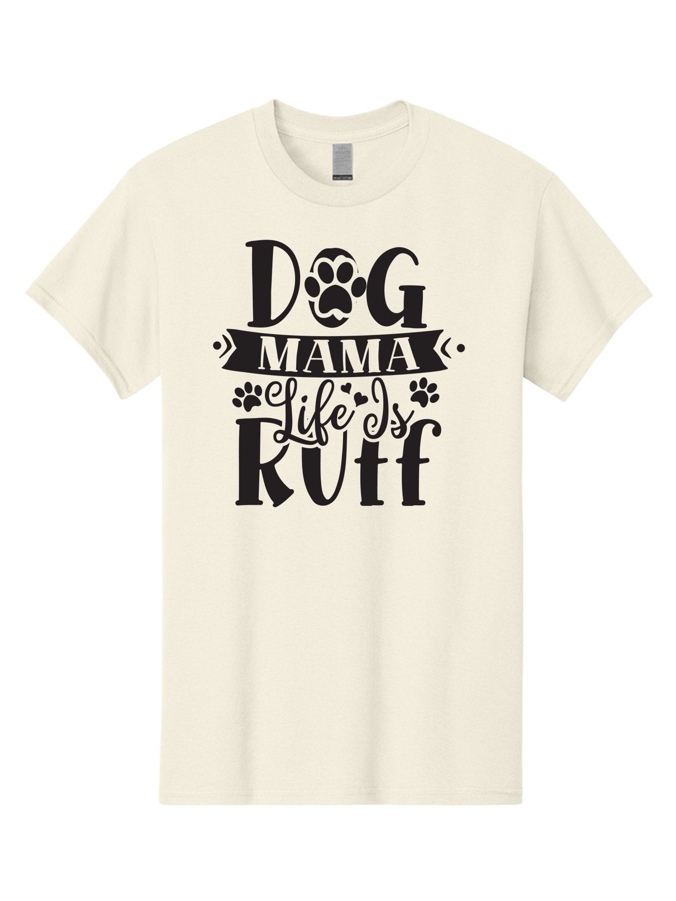 Dog-Mama-Life-Is-Rutf Men'S Graphic Tee, 100% Cotton, Comfortable Casual Summer Wear, Machine Washable, Dog Mama, Dog Mom, Dog Lover, Dog Quote, Dog Life, Dog Phrase, Paw Print, Dog Text, Ruff Life, Dog Mama Life, Dog Love Aad384 6