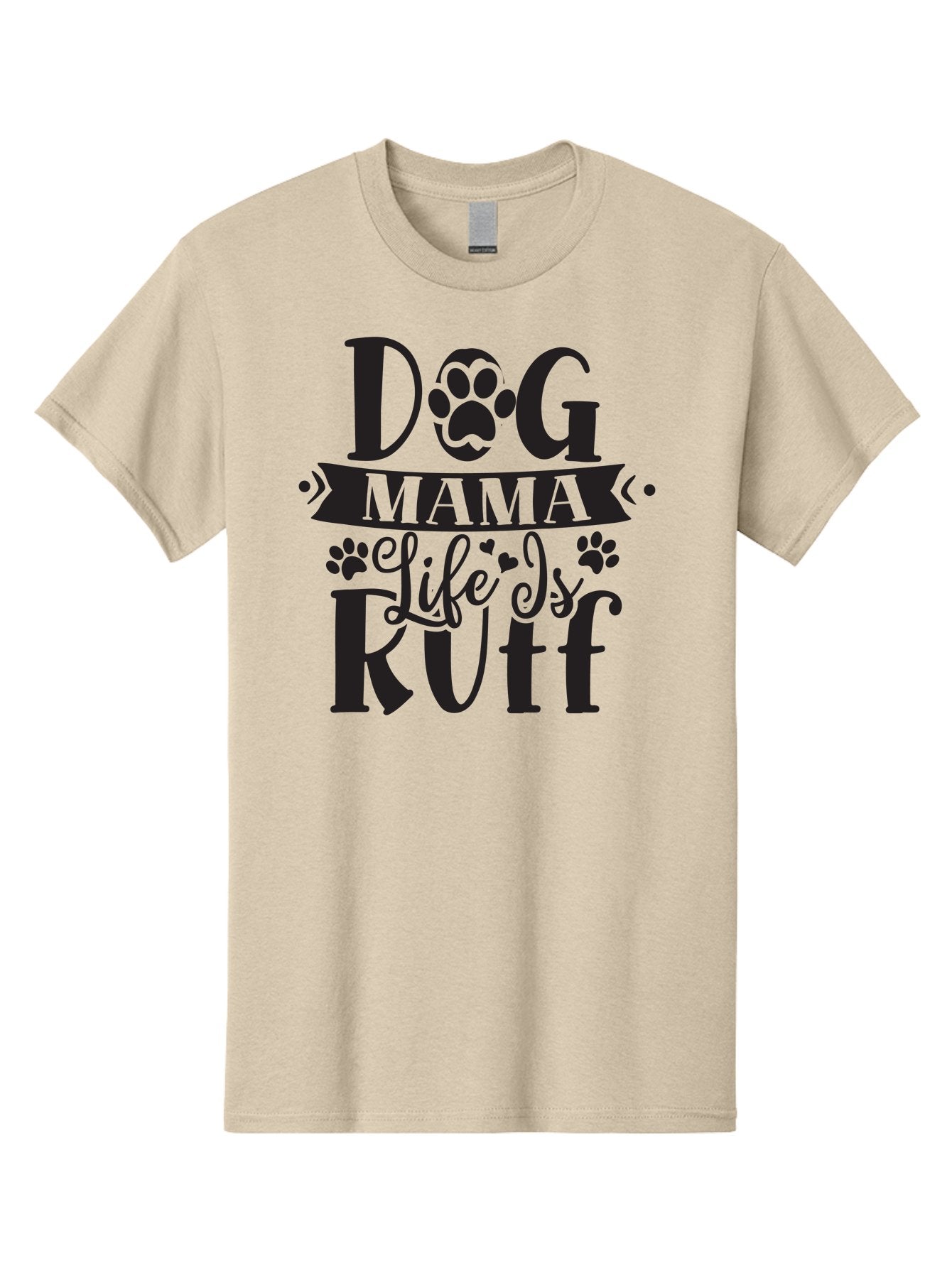 Dog-Mama-Life-Is-Rutf Men'S Graphic Tee, 100% Cotton, Comfortable Casual Summer Wear, Machine Washable, Dog Mama, Dog Mom, Dog Lover, Dog Quote, Dog Life, Dog Phrase, Paw Print, Dog Text, Ruff Life, Dog Mama Life, Dog Love Aad384 12