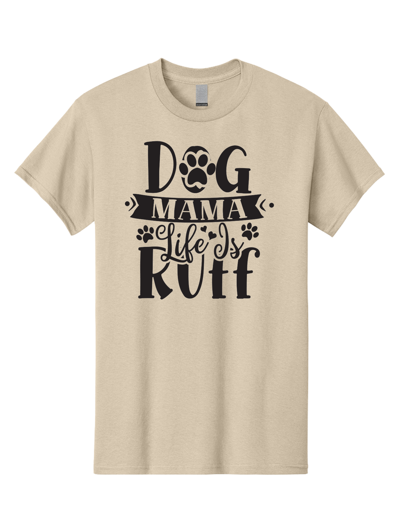 Dog-Mama-Life-Is-Rutf Men'S Graphic Tee, 100% Cotton, Comfortable Casual Summer Wear, Machine Washable, Dog Mama, Dog Mom, Dog Lover, Dog Quote, Dog Life, Dog Phrase, Paw Print, Dog Text, Ruff Life, Dog Mama Life, Dog Love Aad384 5