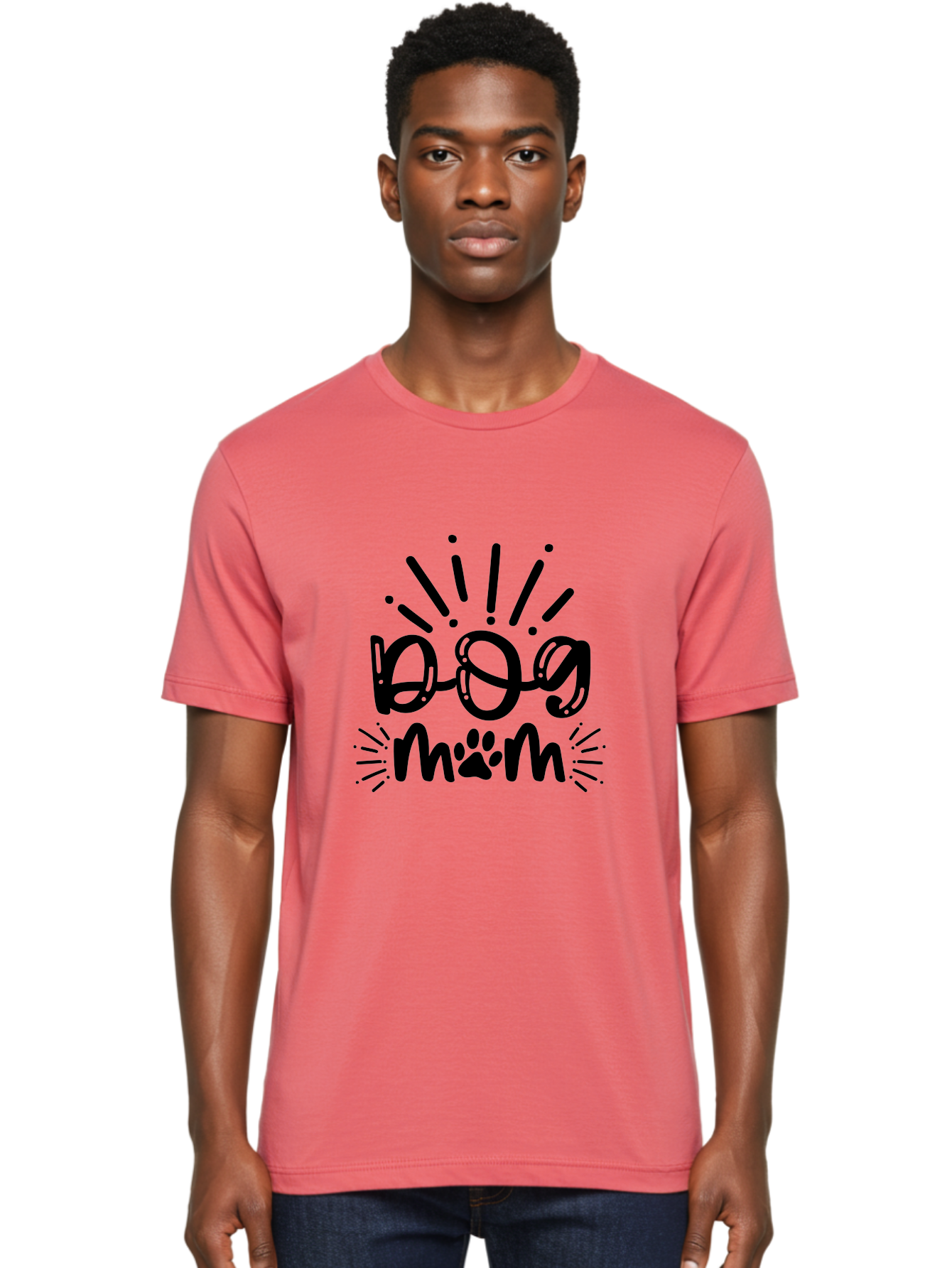 Dog-Mom Men'S Graphic Tee, 100% Cotton, Comfortable Casual Summer Wear, Machine Washable, Dog Mom, Dog Mom Quote, Dog Owner, Dog Lover, Pet Parent, Dog Enthusiast, Dog Mommy, Paw Print, Fun Design, Playful Typography, Dog Mum Aad386 4