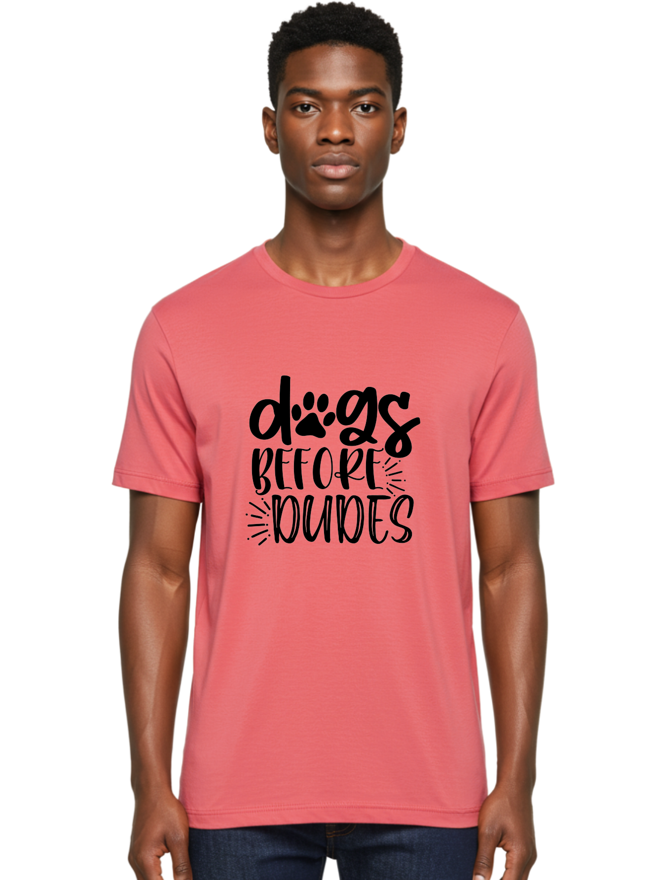 Dogs-Before-Dudes Men'S Graphic Tee, 100% Cotton, Comfortable Casual Summer Wear, Machine Washable, Funny Dog Quote, Dog Lover Gift, Dog Mom, Dog Dad, Paw Print, Humorous Text, Cute Dog Design, Dog Quotes, Funny Designs Aad388 26