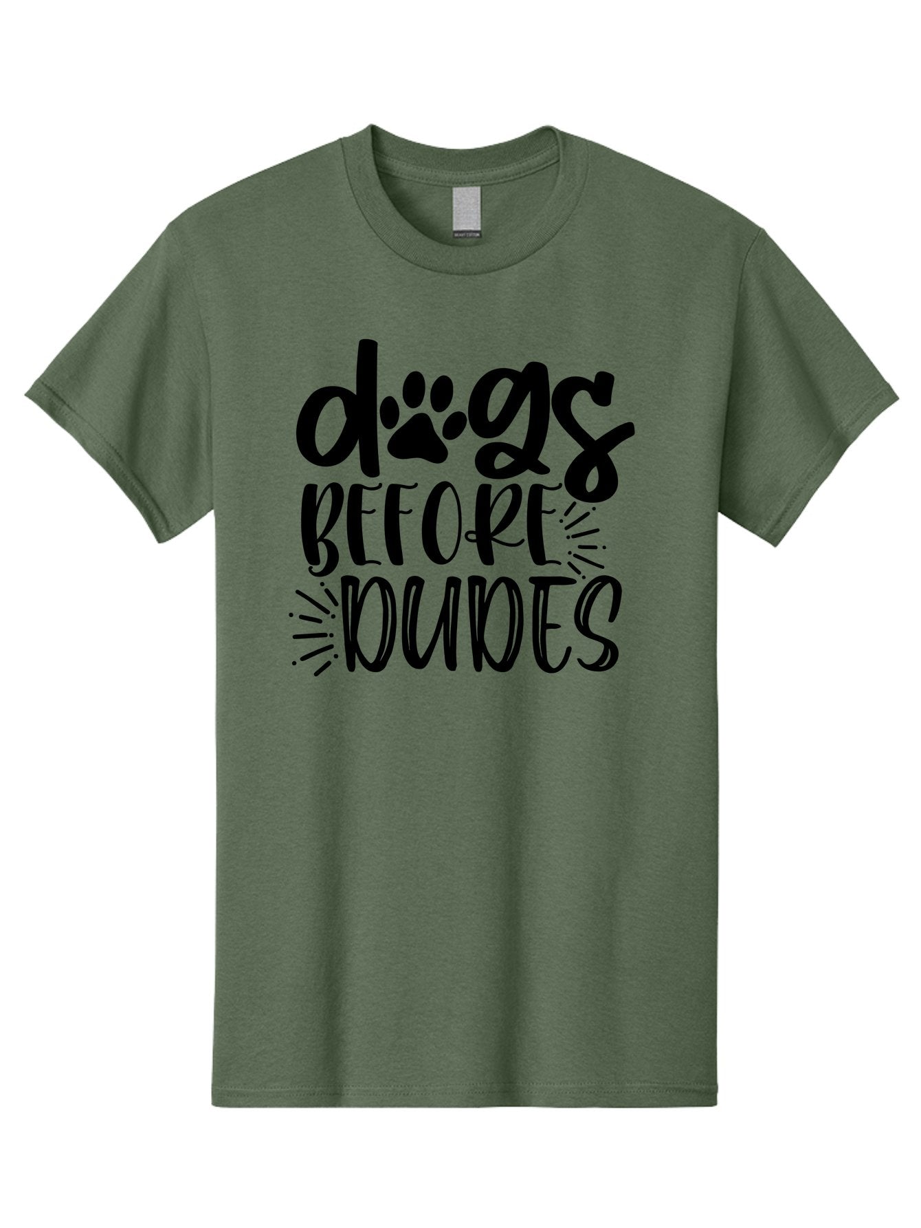 Dogs-Before-Dudes Men'S Graphic Tee, 100% Cotton, Comfortable Casual Summer Wear, Machine Washable, Funny Dog Quote, Dog Lover Gift, Dog Mom, Dog Dad, Paw Print, Humorous Text, Cute Dog Design, Dog Quotes, Funny Designs Aad388