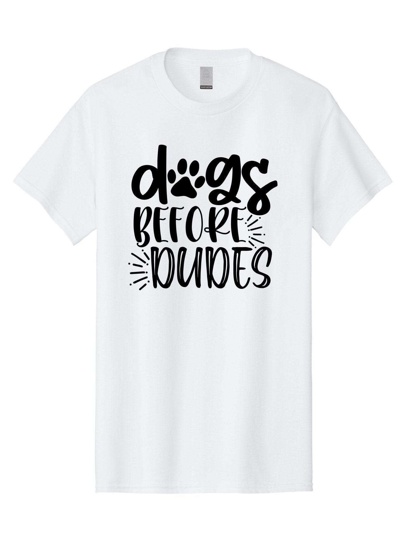 Dogs-Before-Dudes Men'S Graphic Tee, 100% Cotton, Comfortable Casual Summer Wear, Machine Washable, Funny Dog Quote, Dog Lover Gift, Dog Mom, Dog Dad, Paw Print, Humorous Text, Cute Dog Design, Dog Quotes, Funny Designs Aad388 4