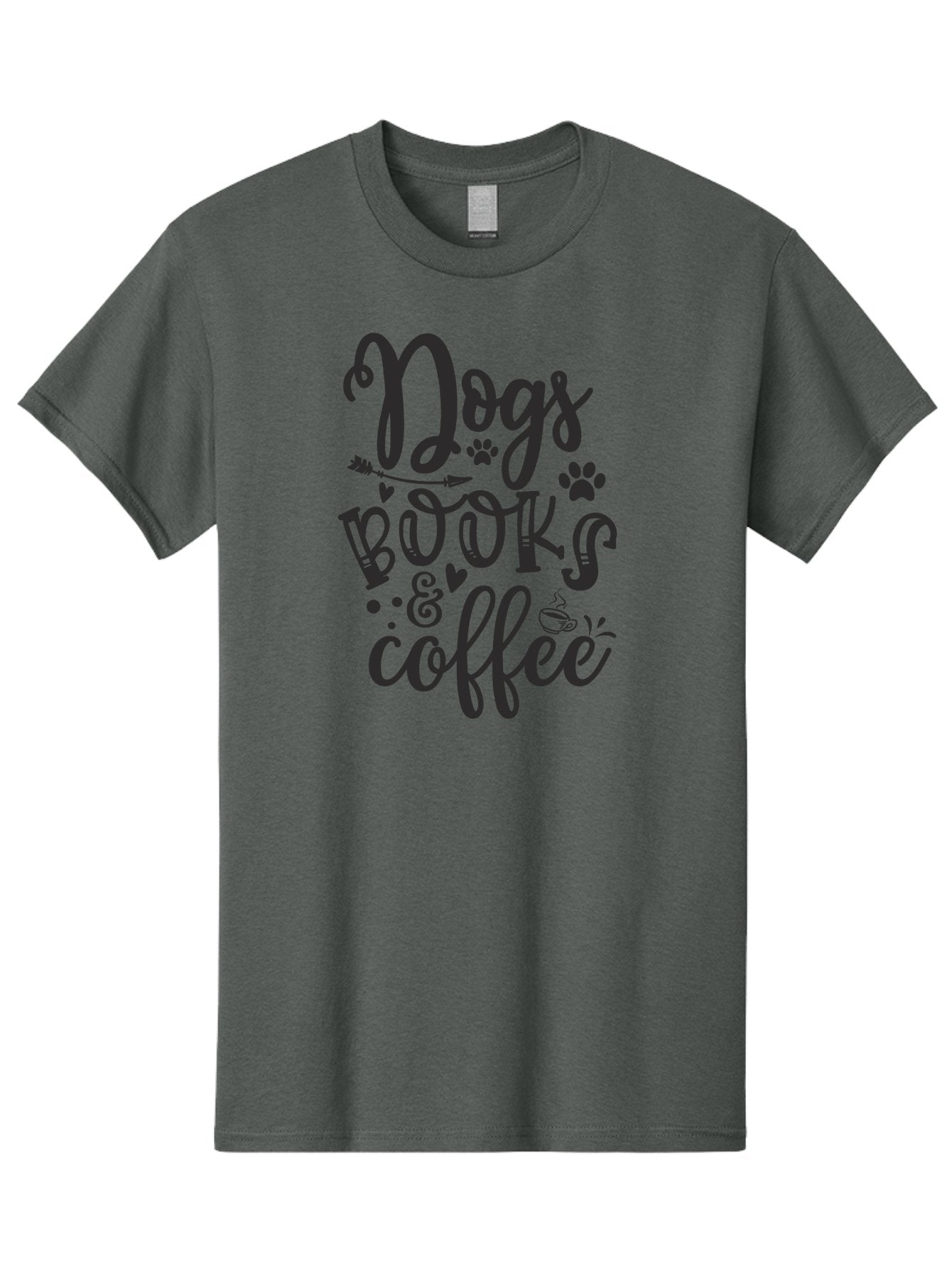 Dogs-Books-Coffee Men'S Graphic Tee, 100% Cotton, Comfortable Casual Summer Wear, Machine Washable, Book Lovers, Dog Owners, Coffee Enthusiasts, Casual Lifestyle, Relaxed Atmosphere, Reading Culture, Dog Friendly, Coffee Break Aad389