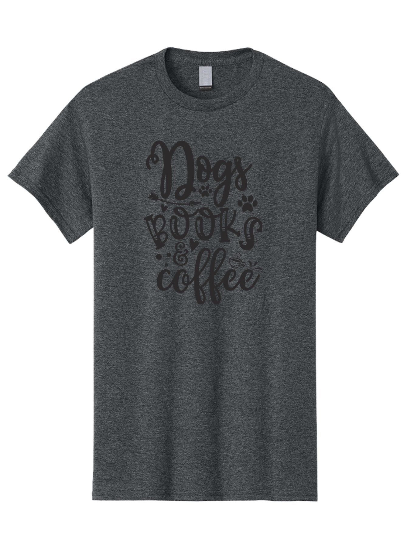 Dogs-Books-Coffee Men'S Graphic Tee, 100% Cotton, Comfortable Casual Summer Wear, Machine Washable, Book Lovers, Dog Owners, Coffee Enthusiasts, Casual Lifestyle, Relaxed Atmosphere, Reading Culture, Dog Friendly, Coffee Break Aad389 3