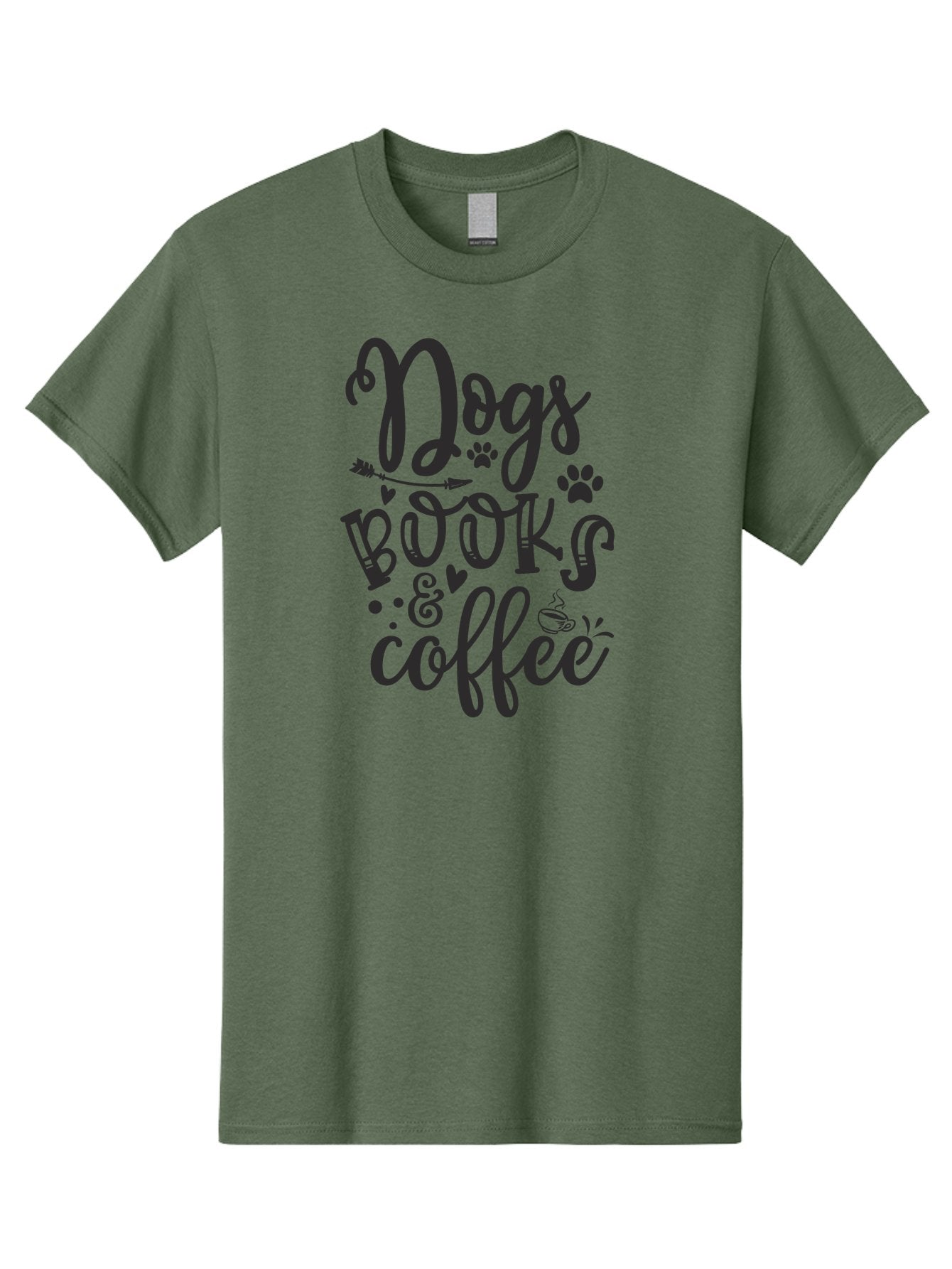 Dogs-Books-Coffee Men'S Graphic Tee, 100% Cotton, Comfortable Casual Summer Wear, Machine Washable, Book Lovers, Dog Owners, Coffee Enthusiasts, Casual Lifestyle, Relaxed Atmosphere, Reading Culture, Dog Friendly, Coffee Break Aad389 5