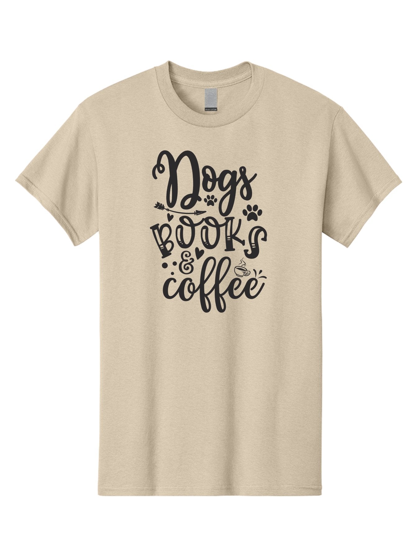 Dogs-Books-Coffee Men'S Graphic Tee, 100% Cotton, Comfortable Casual Summer Wear, Machine Washable, Book Lovers, Dog Owners, Coffee Enthusiasts, Casual Lifestyle, Relaxed Atmosphere, Reading Culture, Dog Friendly, Coffee Break Aad389 9