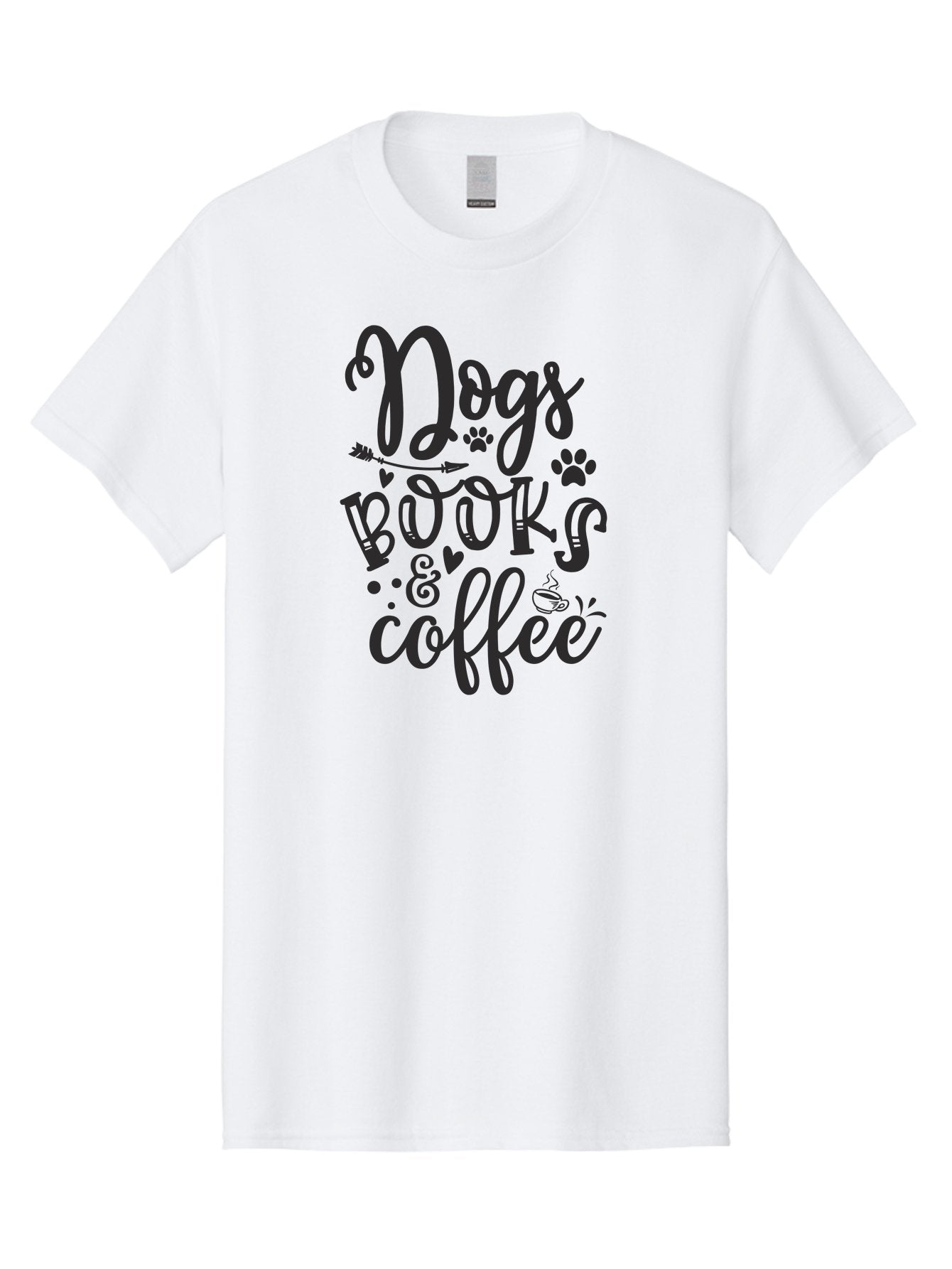Dogs-Books-Coffee Men'S Graphic Tee, 100% Cotton, Comfortable Casual Summer Wear, Machine Washable, Book Lovers, Dog Owners, Coffee Enthusiasts, Casual Lifestyle, Relaxed Atmosphere, Reading Culture, Dog Friendly, Coffee Break Aad389 4