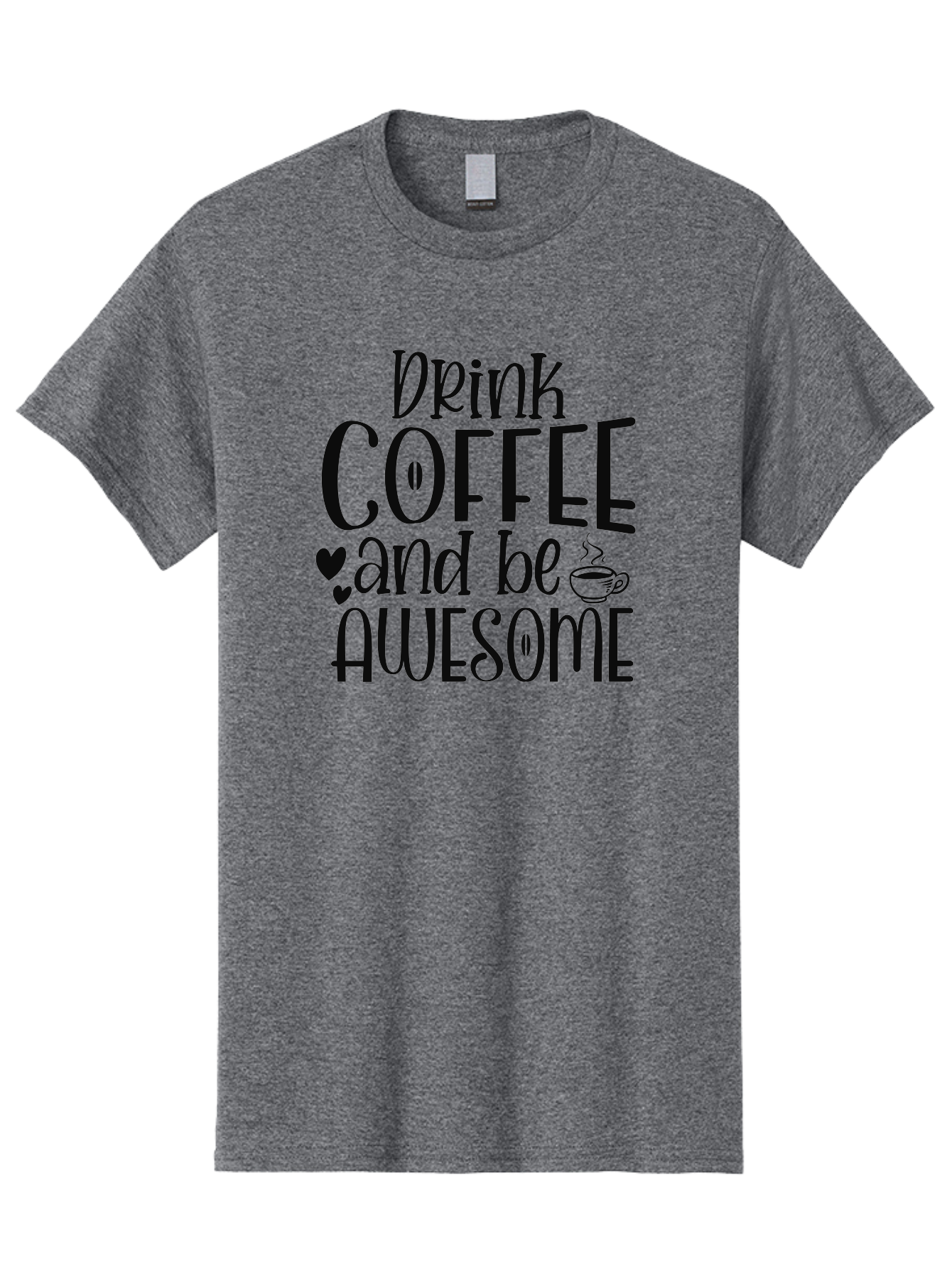 Drink-Coffee-And-Be-Awesome Men'S Graphic Tee, 100% Cotton, Comfortable Casual Summer Wear, Machine Washable, Coffee Quote, Motivational Quote, Coffee Lover, Awesome Quote, Coffee Inspiration, Morning Coffee, Coffee Culture, Daily Motivation Aad390 7