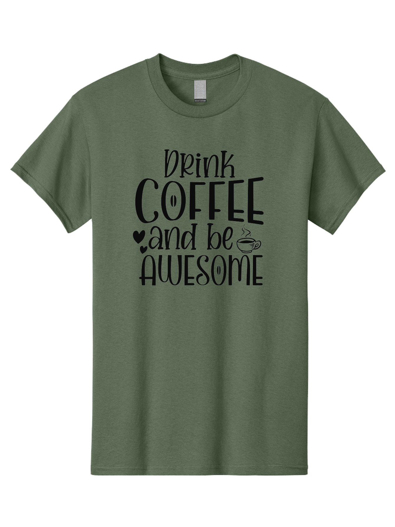 Drink-Coffee-And-Be-Awesome Men'S Graphic Tee, 100% Cotton, Comfortable Casual Summer Wear, Machine Washable, Coffee Quote, Motivational Quote, Coffee Lover, Awesome Quote, Coffee Inspiration, Morning Coffee, Coffee Culture, Daily Motivation Aad390 13