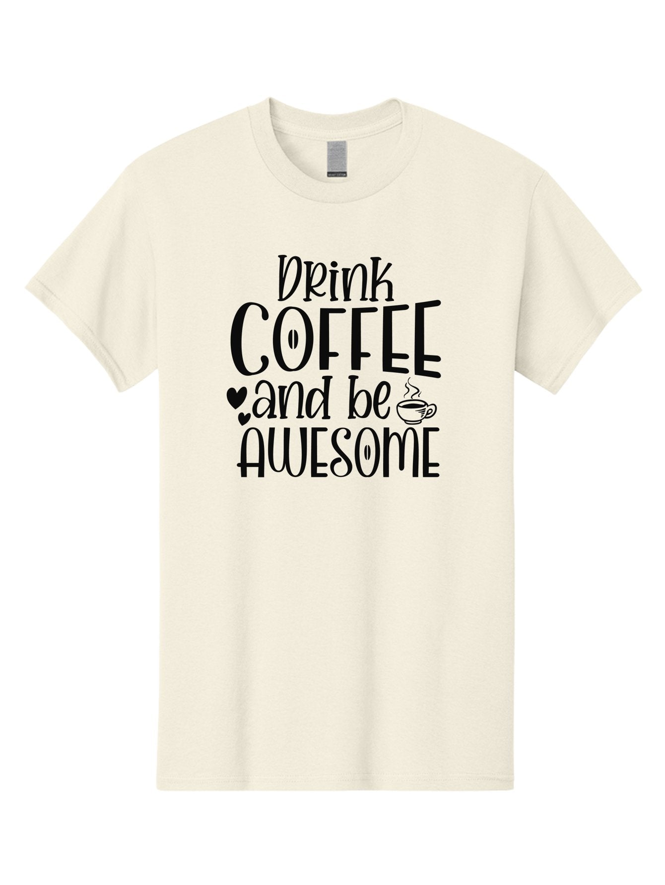 Drink-Coffee-And-Be-Awesome Men'S Graphic Tee, 100% Cotton, Comfortable Casual Summer Wear, Machine Washable, Coffee Quote, Motivational Quote, Coffee Lover, Awesome Quote, Coffee Inspiration, Morning Coffee, Coffee Culture, Daily Motivation Aad390 10