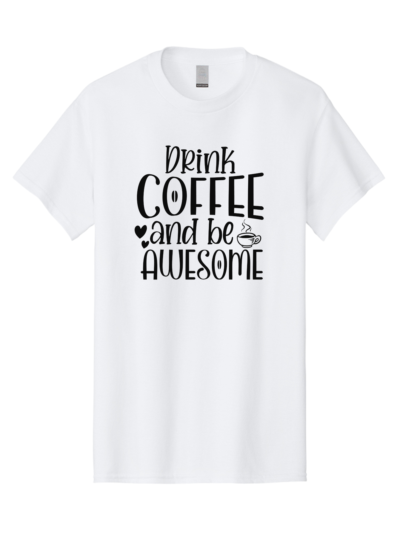 Drink-Coffee-And-Be-Awesome Men'S Graphic Tee, 100% Cotton, Comfortable Casual Summer Wear, Machine Washable, Coffee Quote, Motivational Quote, Coffee Lover, Awesome Quote, Coffee Inspiration, Morning Coffee, Coffee Culture, Daily Motivation Aad390 25