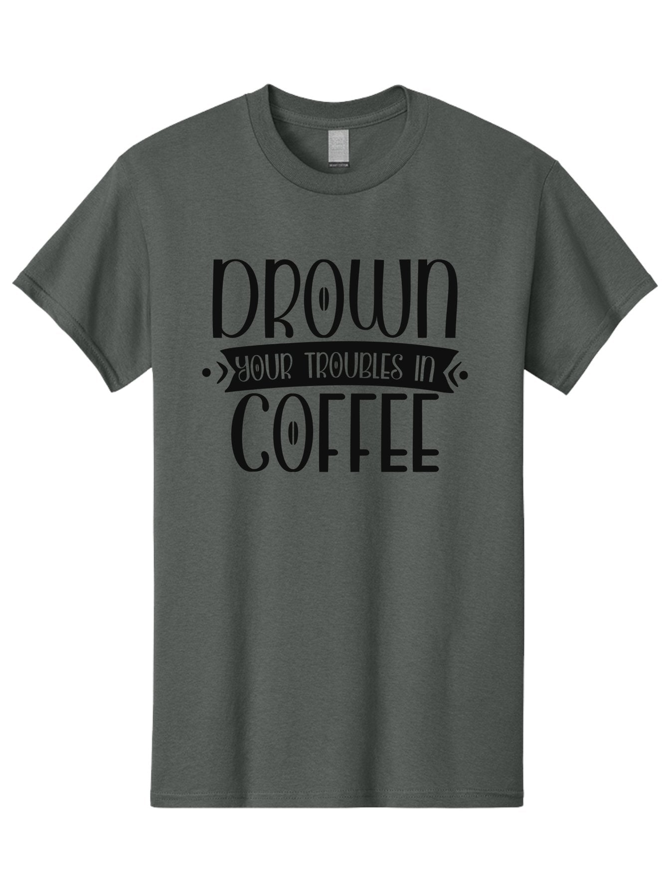 Drown-Your-Troubles-In-Coffee Men'S Graphic Tee, 100% Cotton, Comfortable Casual Summer Wear, Machine Washable, Motivational Quote, Coffee Lover, Drown Your Troubles, Coffee Quote, Morning Motivation, Positivity, Humor, Typography Aad391 6