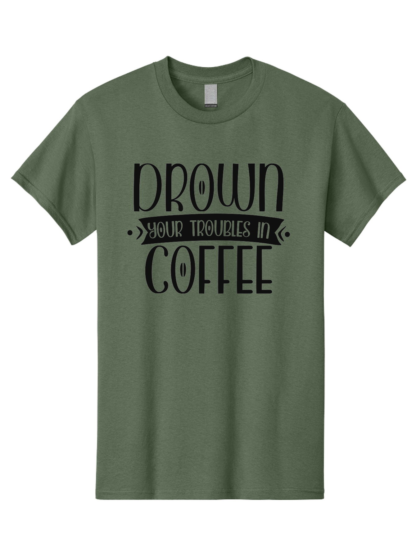 Drown-Your-Troubles-In-Coffee Men'S Graphic Tee, 100% Cotton, Comfortable Casual Summer Wear, Machine Washable, Motivational Quote, Coffee Lover, Drown Your Troubles, Coffee Quote, Morning Motivation, Positivity, Humor, Typography Aad391 7