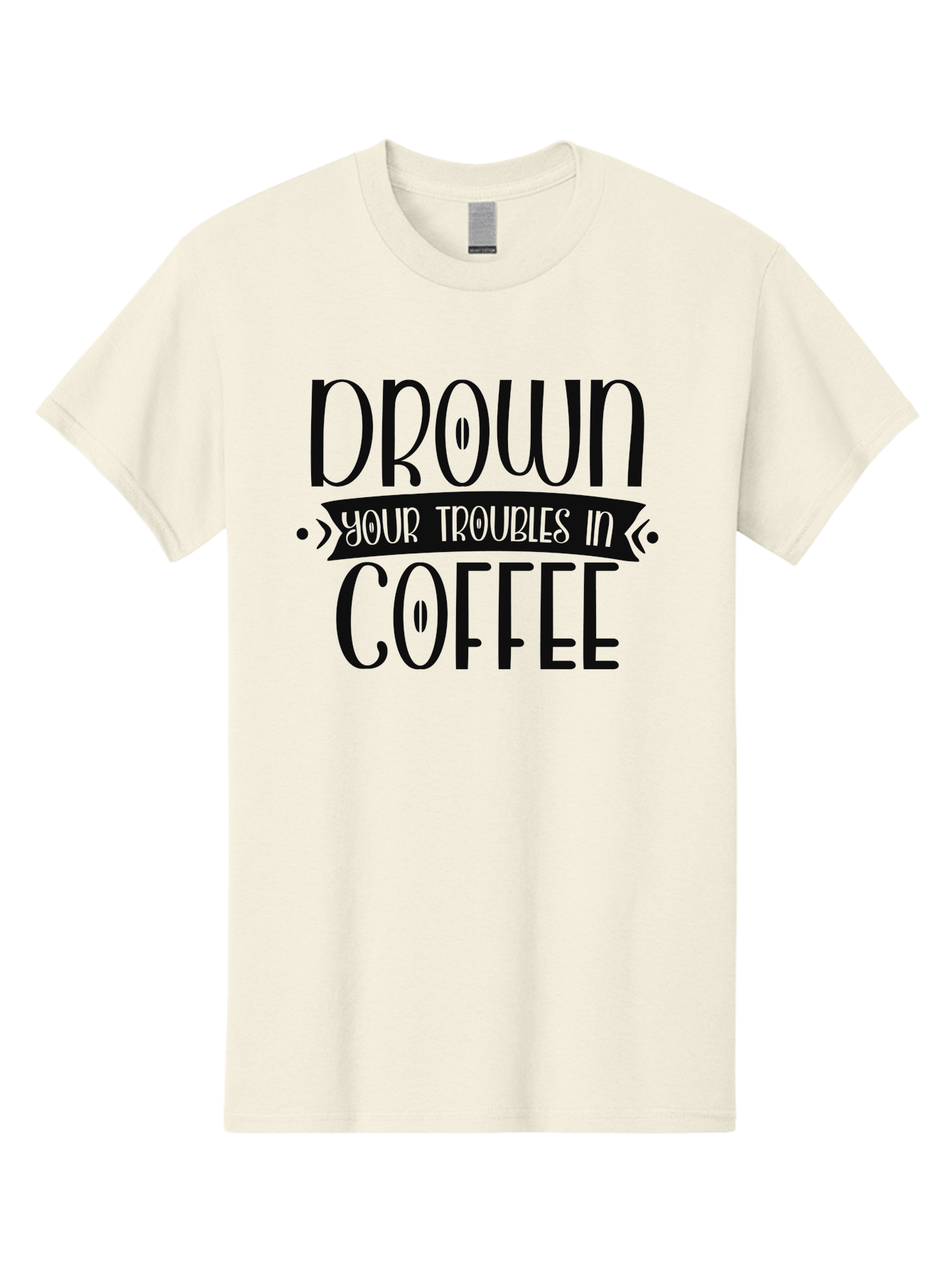 Drown-Your-Troubles-In-Coffee Men'S Graphic Tee, 100% Cotton, Comfortable Casual Summer Wear, Machine Washable, Motivational Quote, Coffee Lover, Drown Your Troubles, Coffee Quote, Morning Motivation, Positivity, Humor, Typography Aad391 21