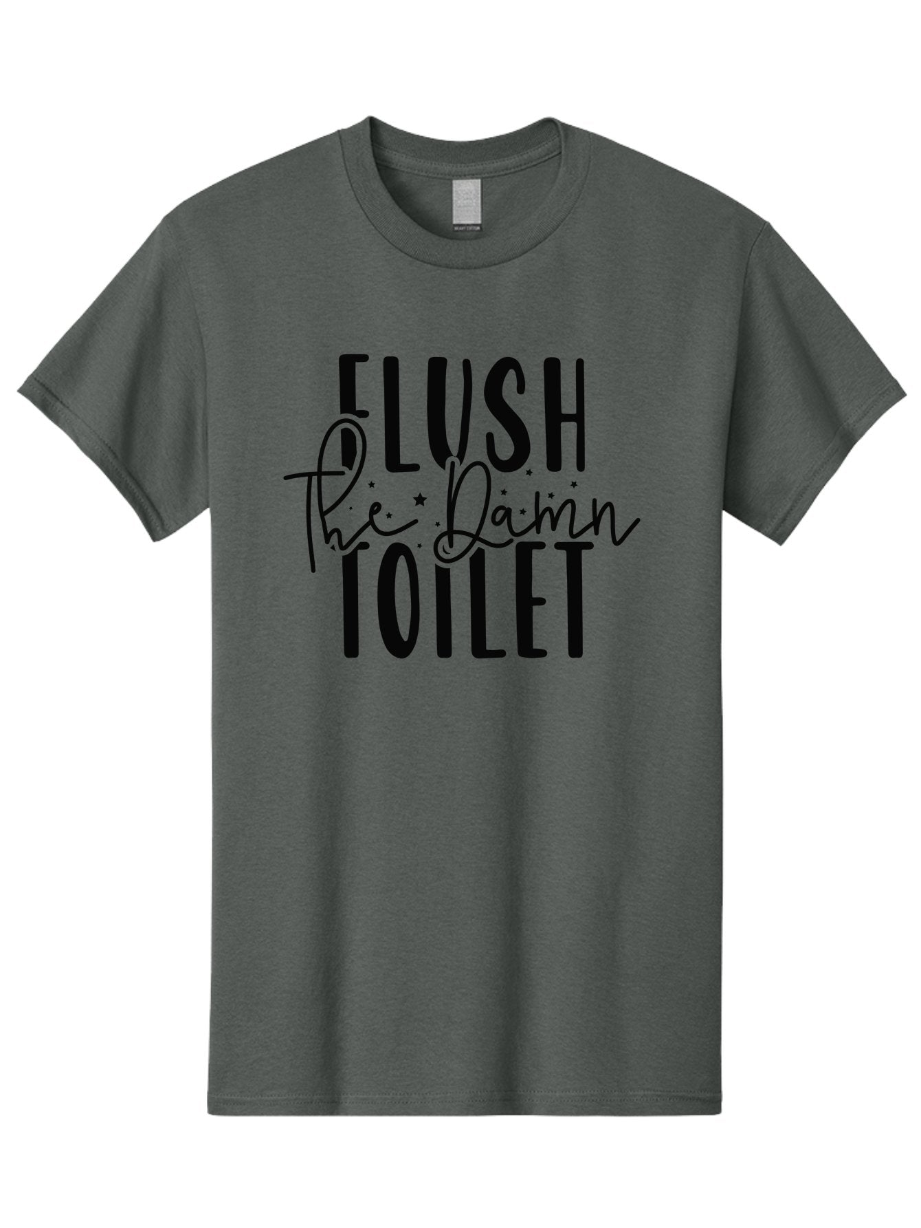 Flush-The-Damn-Toilet Men'S Graphic Tee, 100% Cotton, Comfortable Casual Summer Wear, Machine Washable, Funny Bathroom Quote, Humorous Sign, Toilet Humor, Sassy Bathroom Decor, Playful Bathroom Sign, Quirky Home Decor Aad395 6