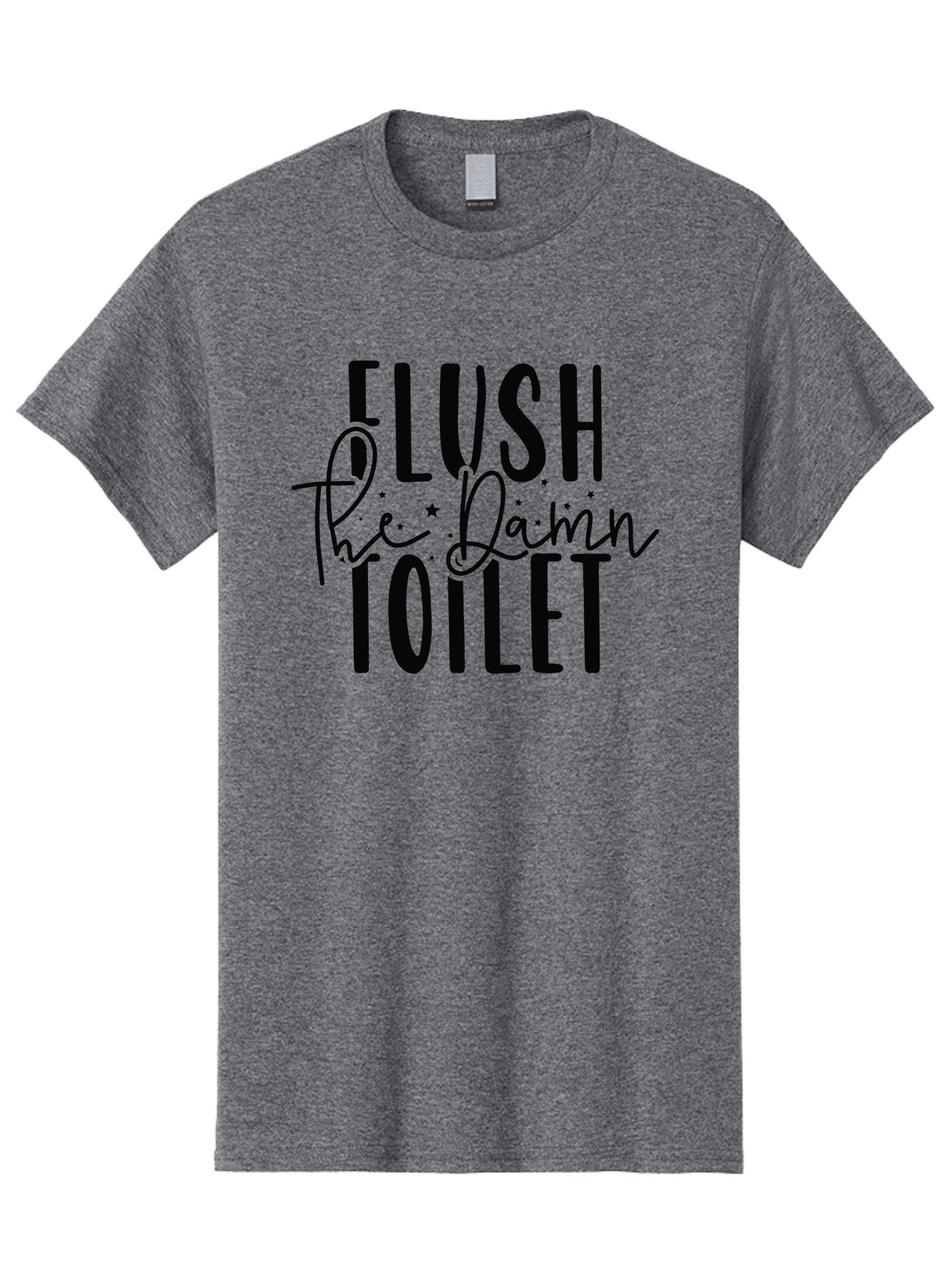 Flush-The-Damn-Toilet Men'S Graphic Tee, 100% Cotton, Comfortable Casual Summer Wear, Machine Washable, Funny Bathroom Quote, Humorous Sign, Toilet Humor, Sassy Bathroom Decor, Playful Bathroom Sign, Quirky Home Decor Aad395 5