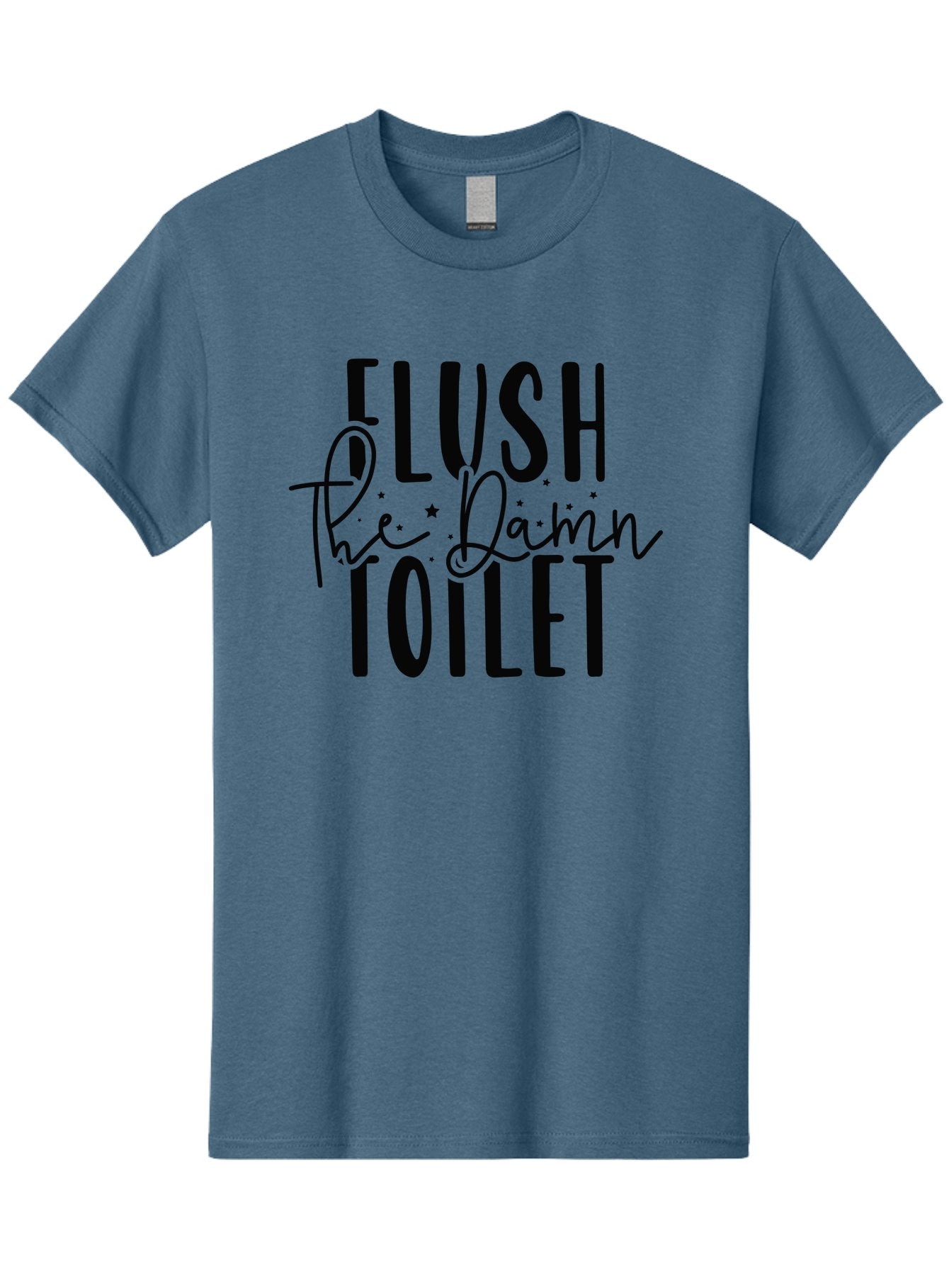 Flush-The-Damn-Toilet Men'S Graphic Tee, 100% Cotton, Comfortable Casual Summer Wear, Machine Washable, Funny Bathroom Quote, Humorous Sign, Toilet Humor, Sassy Bathroom Decor, Playful Bathroom Sign, Quirky Home Decor Aad395 15