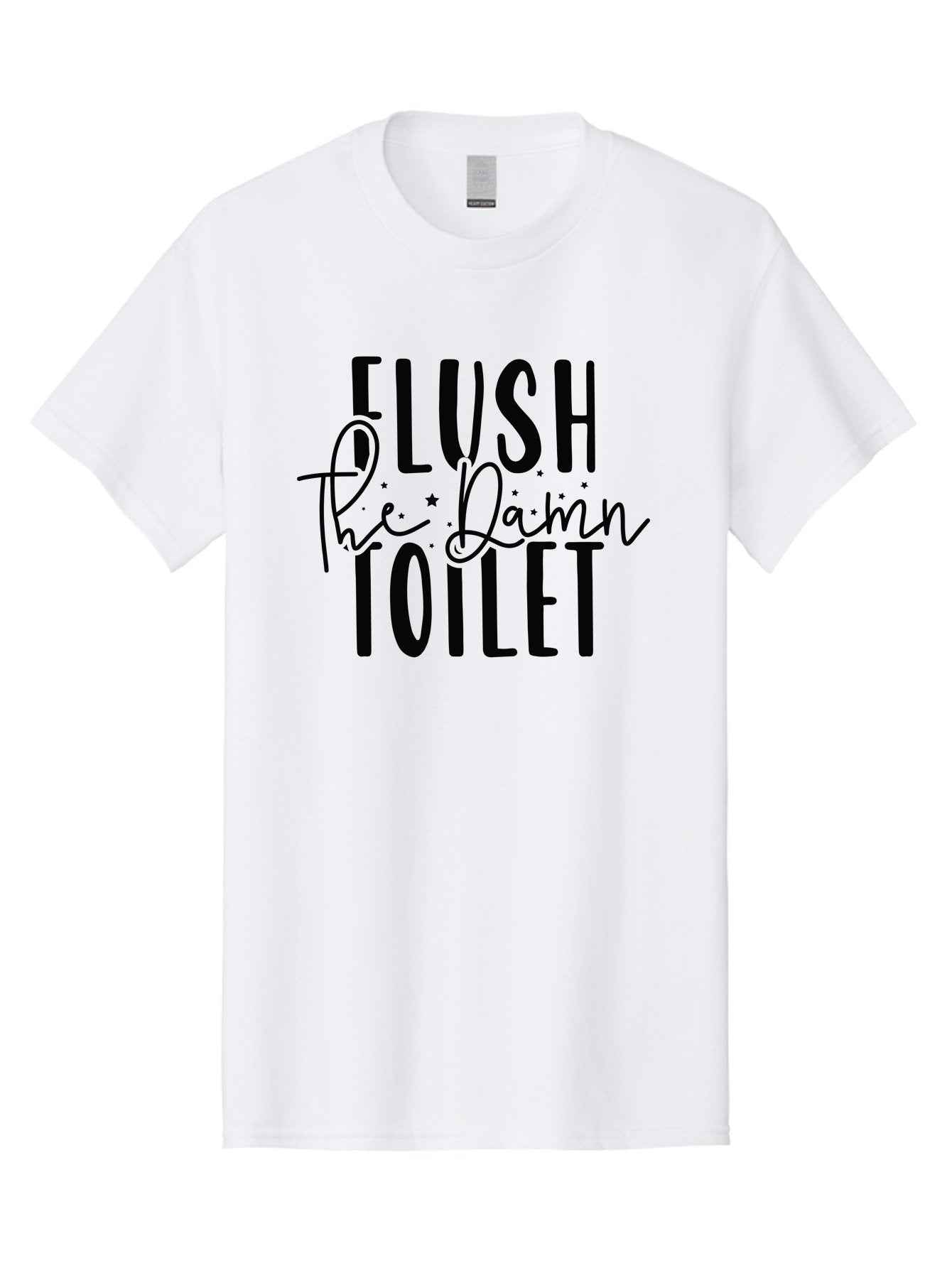Flush-The-Damn-Toilet Men'S Graphic Tee, 100% Cotton, Comfortable Casual Summer Wear, Machine Washable, Funny Bathroom Quote, Humorous Sign, Toilet Humor, Sassy Bathroom Decor, Playful Bathroom Sign, Quirky Home Decor Aad395 11
