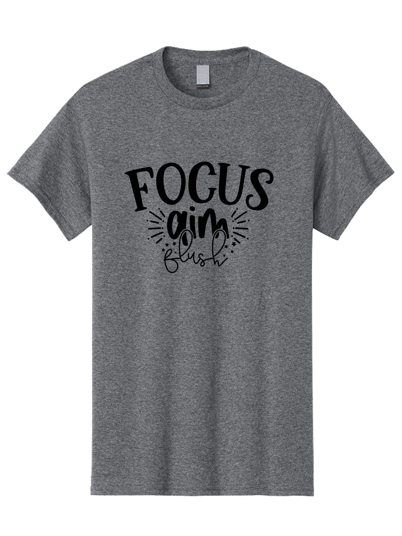 Focus-Aim-Flush Men'S Graphic Tee, 100% Cotton, Comfortable Casual Summer Wear, Machine Washable, Motivational Quote, Focus On Your Goals, Inspirational Phrase, Aim High, Flush With Success, Motivational Typography, Positive Affirmation, Aad396 12