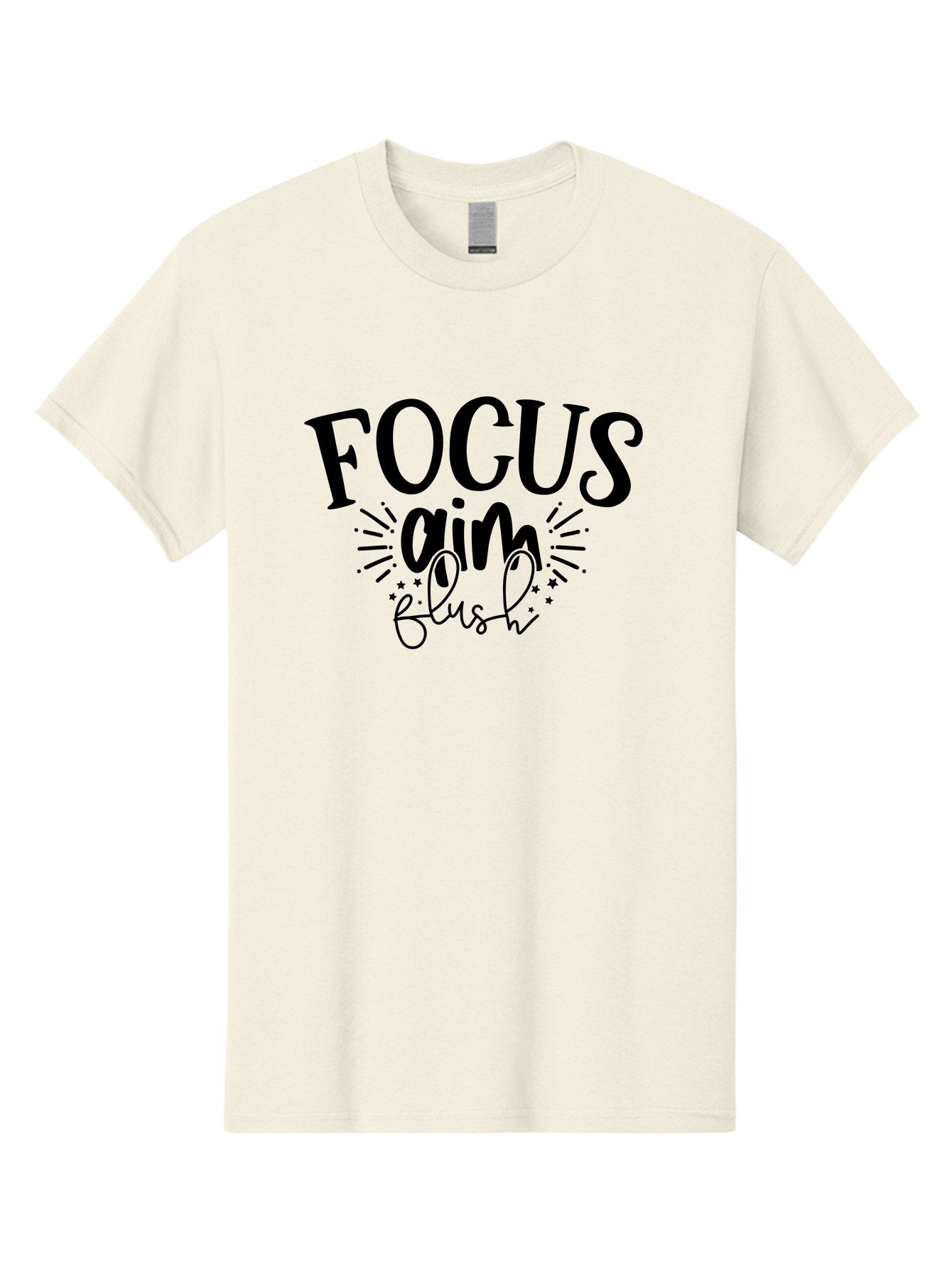 Focus-Aim-Flush Men'S Graphic Tee, 100% Cotton, Comfortable Casual Summer Wear, Machine Washable, Motivational Quote, Focus On Your Goals, Inspirational Phrase, Aim High, Flush With Success, Motivational Typography, Positive Affirmation, Aad396 8