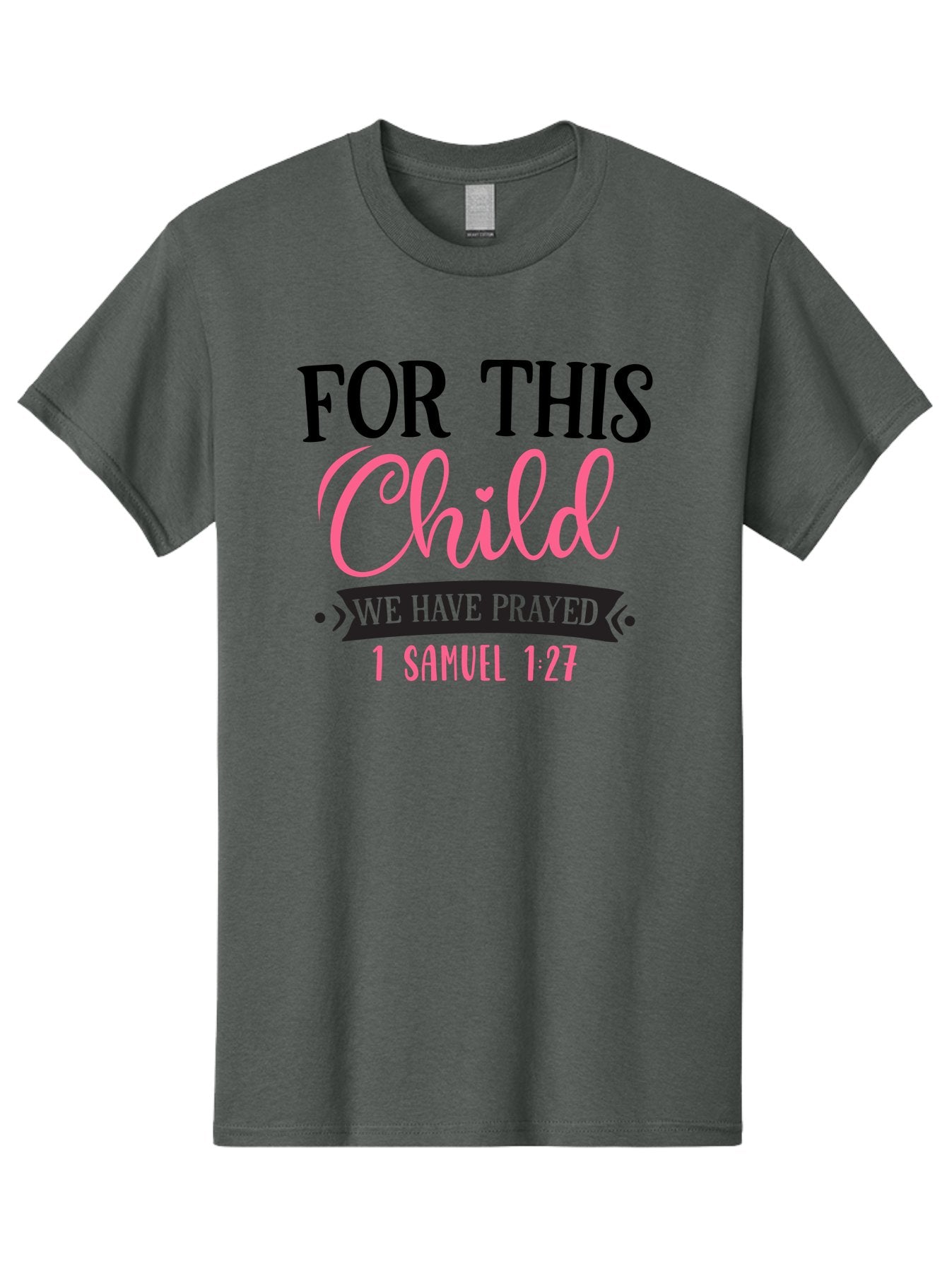 For-This-Child-We-Have-Prayed Men'S Graphic Tee, 100% Cotton, Comfortable Casual Summer Wear, Machine Washable, Inspirational Quote, Bible Verse, 1 Samuel 1:27, Child'S Blessing, Prayer For Kids, Faith-Based Message, Scripture For Parents, Aad397 4