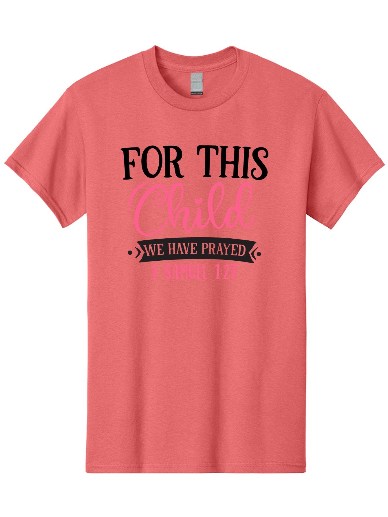 For-This-Child-We-Have-Prayed Men'S Graphic Tee, 100% Cotton, Comfortable Casual Summer Wear, Machine Washable, Inspirational Quote, Bible Verse, 1 Samuel 1:27, Child'S Blessing, Prayer For Kids, Faith-Based Message, Scripture For Parents, Aad397 7
