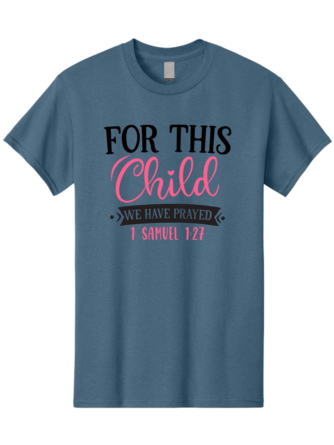 For-This-Child-We-Have-Prayed Men'S Graphic Tee, 100% Cotton, Comfortable Casual Summer Wear, Machine Washable, Inspirational Quote, Bible Verse, 1 Samuel 1:27, Child'S Blessing, Prayer For Kids, Faith-Based Message, Scripture For Parents, Aad397 9